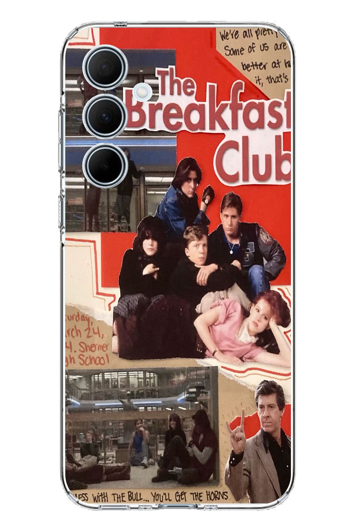 TechTree SAMSUNG Galaxy A35 Uyumlu Kahvaltı Kulübü - The Breakfast Club Tasarımlı Şeffaf Silikon Kılıf