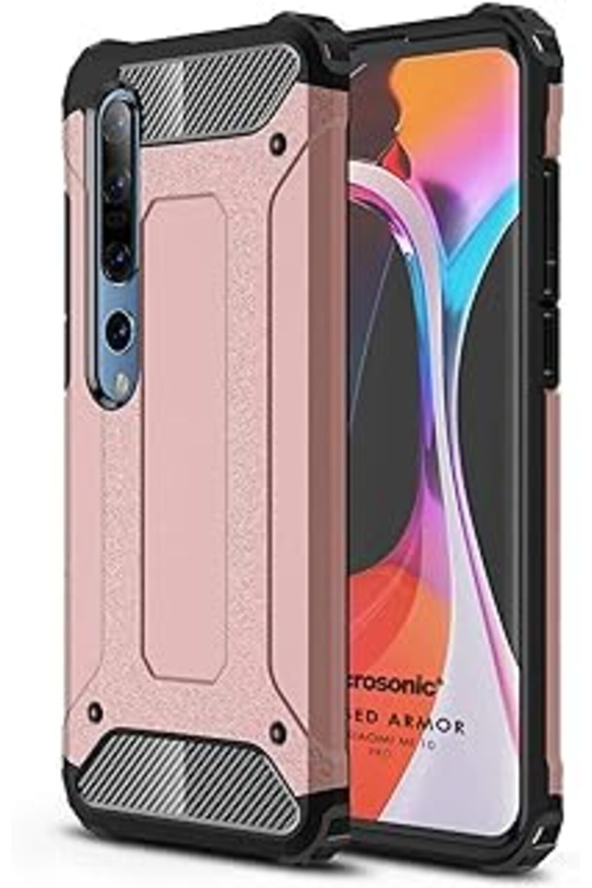 EDALKILIÇ Mi 10 Pro Için Kılıf Rugged Armor Rose [Mi 10 Pro Ile Uyumlu Kılıf - Rose Go