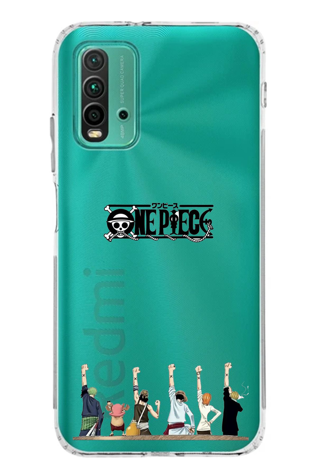 TechTree Redmi 9T Uyumlu One Piece Minimalist Tasarımlı Şeffaf Silikon Kılıf