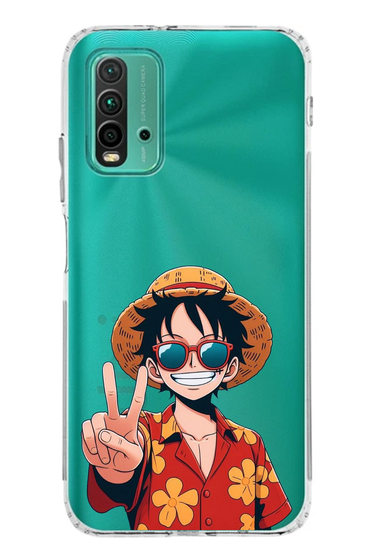 TechTree Redmi 9T Uyumlu Monkey D. Luffy Tasarımlı Şeffaf Silikon Kılıf