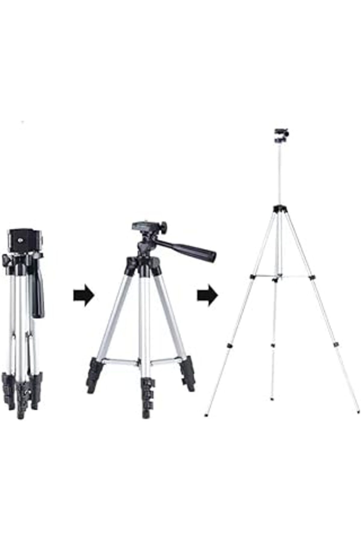 ShopZum Heartz 102 Cm Tripod Profesyonel Fotoğraf Makinesi Telefon Tutuculu Aparatlı Tripot