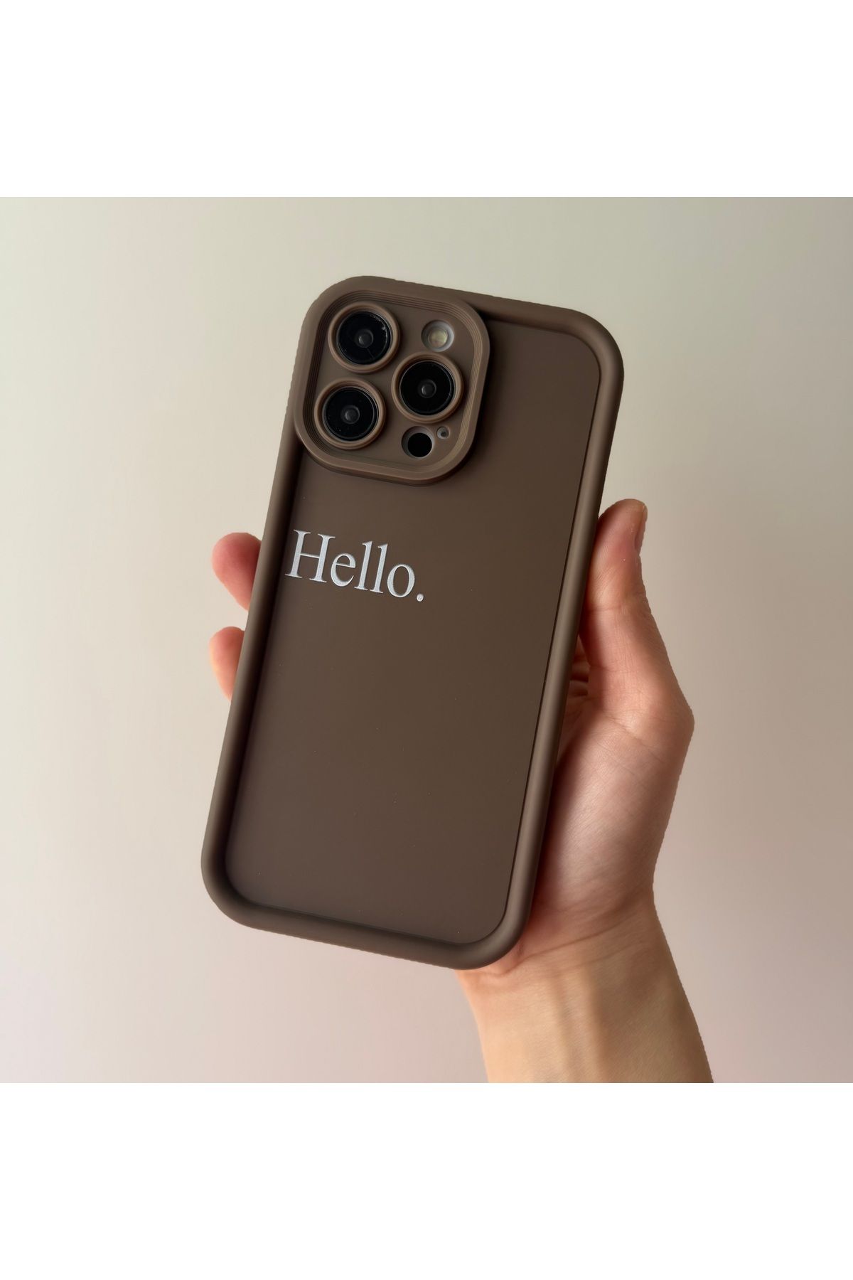 FİŞNEİLETİŞİM İPHONE 14 PRO UYUMLU HELLO KILIF (TABA)