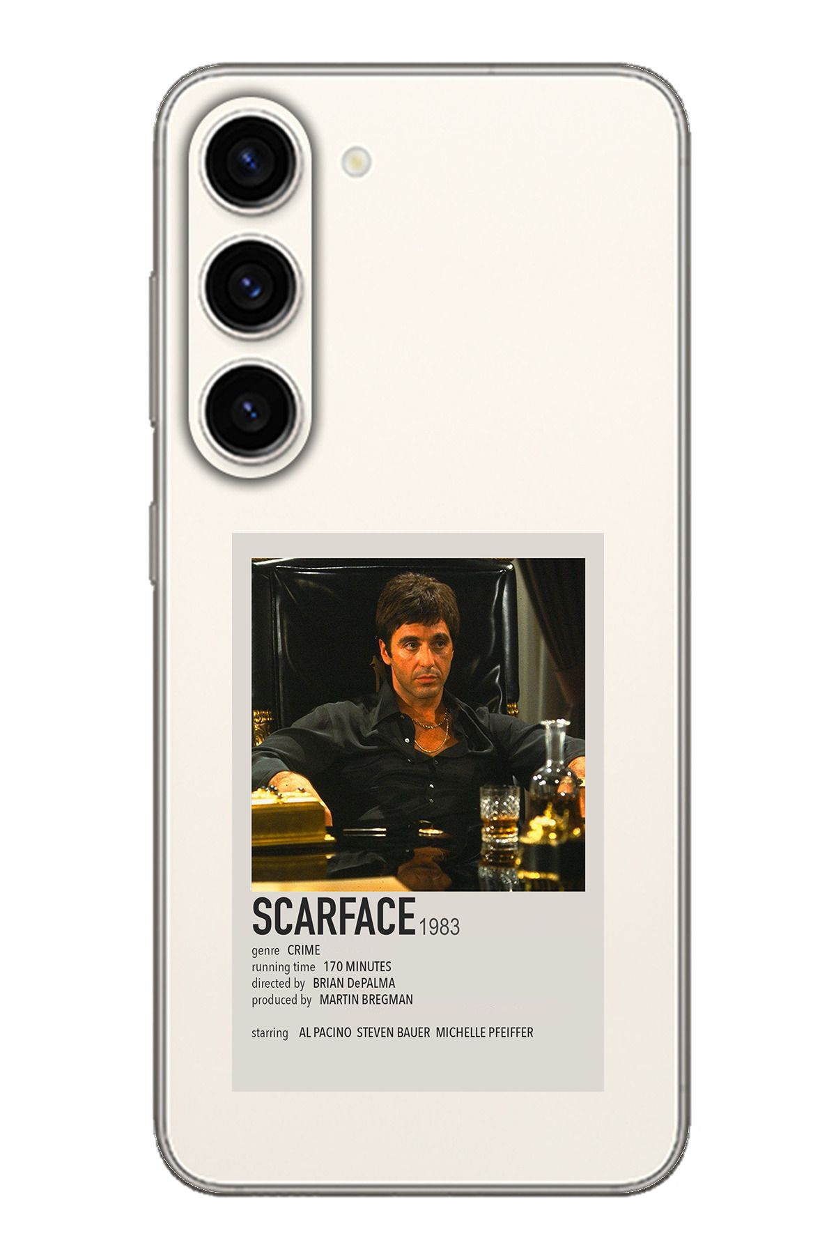 TechTree SAMSUNG S23 Uyumlu Scarface Mini Poster Tasarımlı Şeffaf Silikon Kılıf