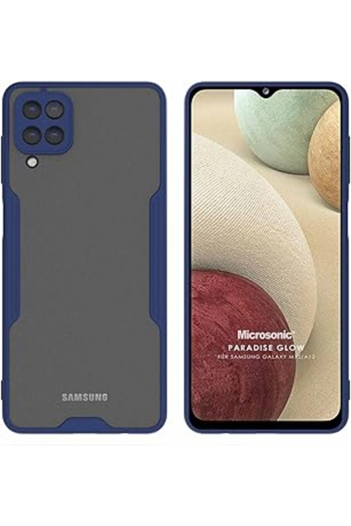 ebadi Galaxy M12 Için Kılıf Paradise Glow Lacivert [Galaxy M12 Ile Uyumlu Kılıf - Laci