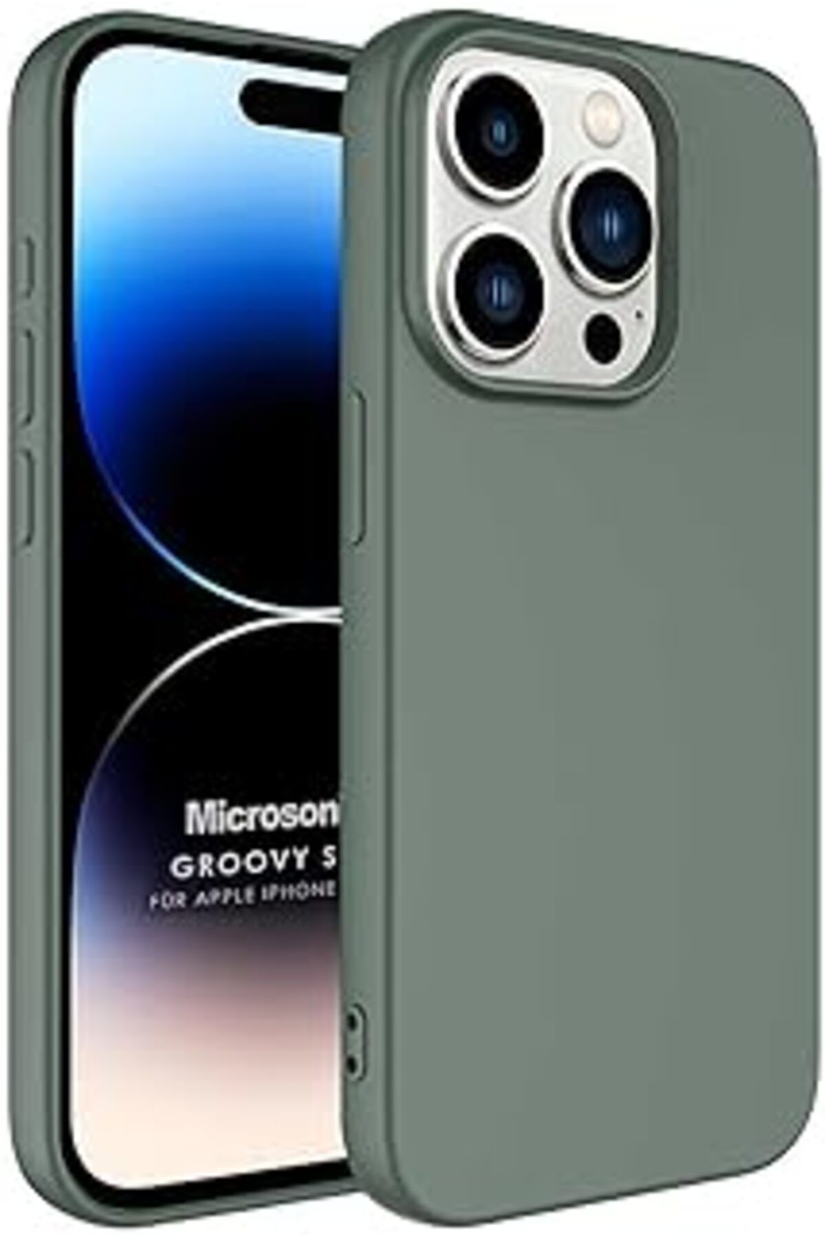 EDALKILIÇ Kılıf Iphone 15 Pro Için Groovy Soft Koyu Yeşil [Iphone 15 Pro Ile Uyumlu Kılıf -