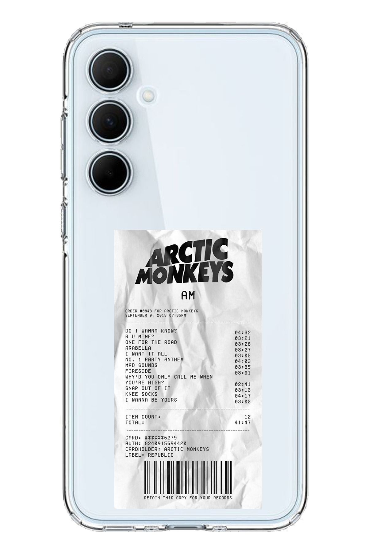 TechTree SAMSUNG Galaxy A35 Uyumlu Arctic Monkeys Tasarımlı Şeffaf Silikon Kılıf