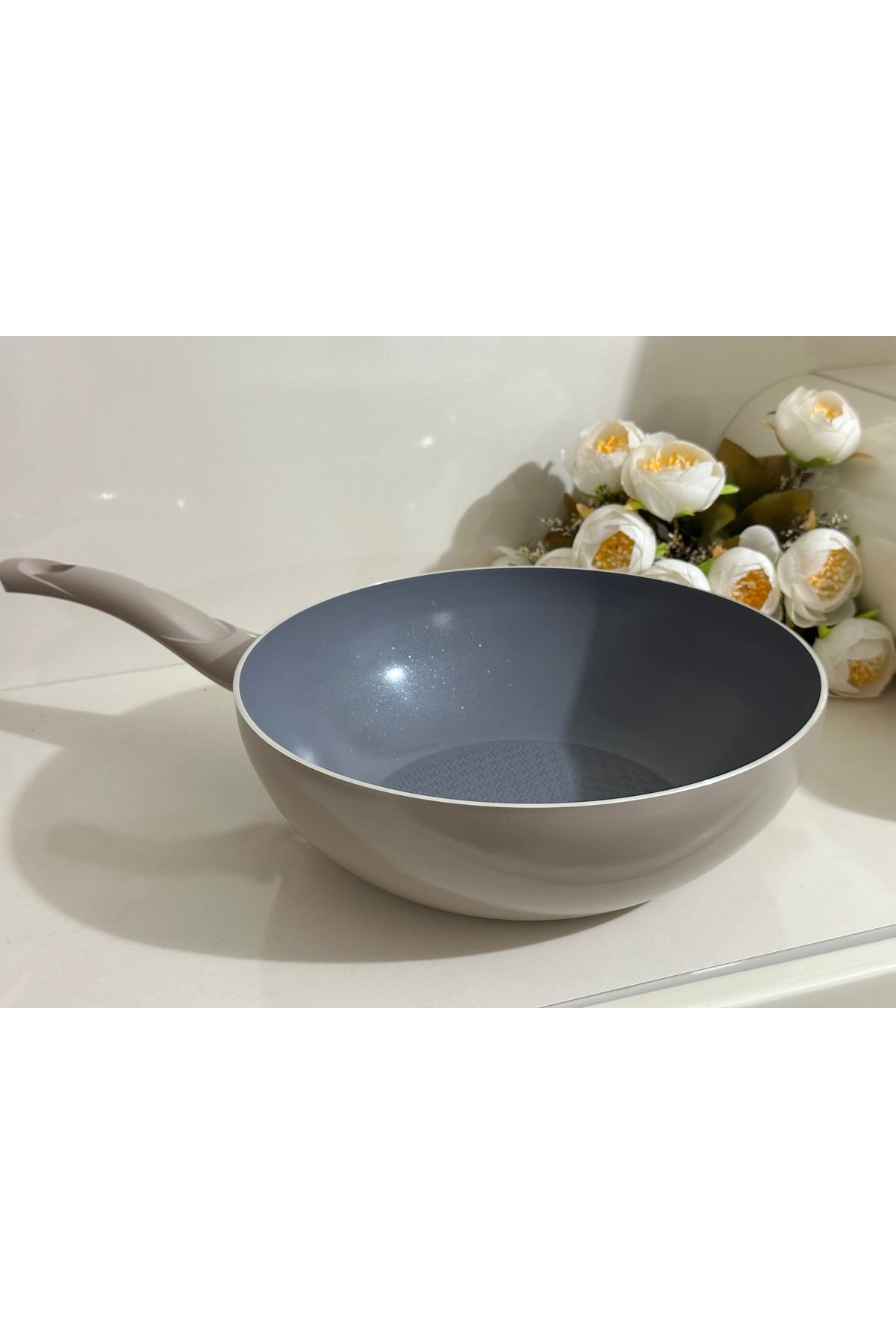 EVİNDA Evinda PAN-DORA Kristal Ezme Seramik 28 cm Wok Tava