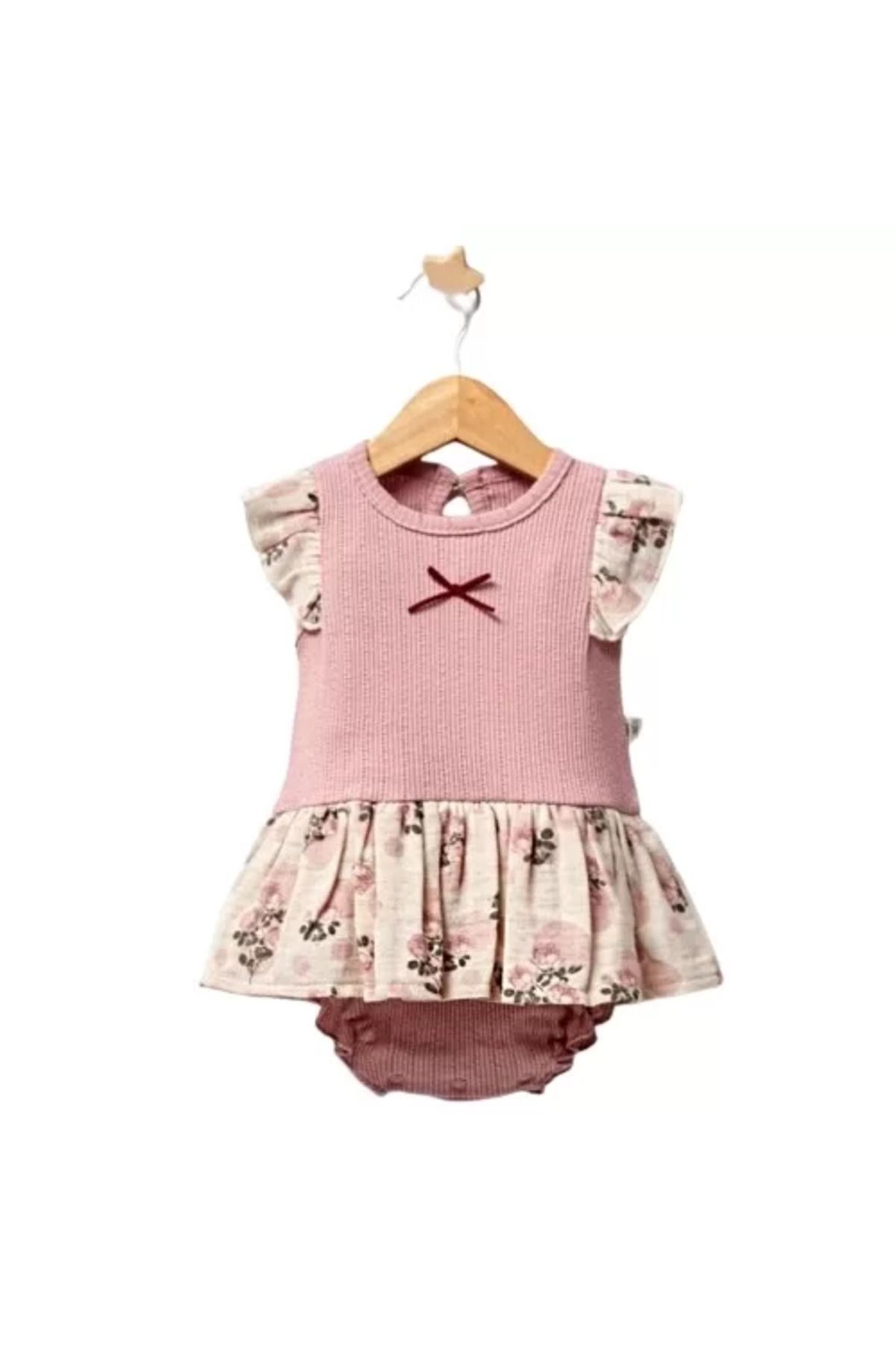 BOYOZBUTİK Baby Vintage Rose Bebek Body  Gül Kurusu