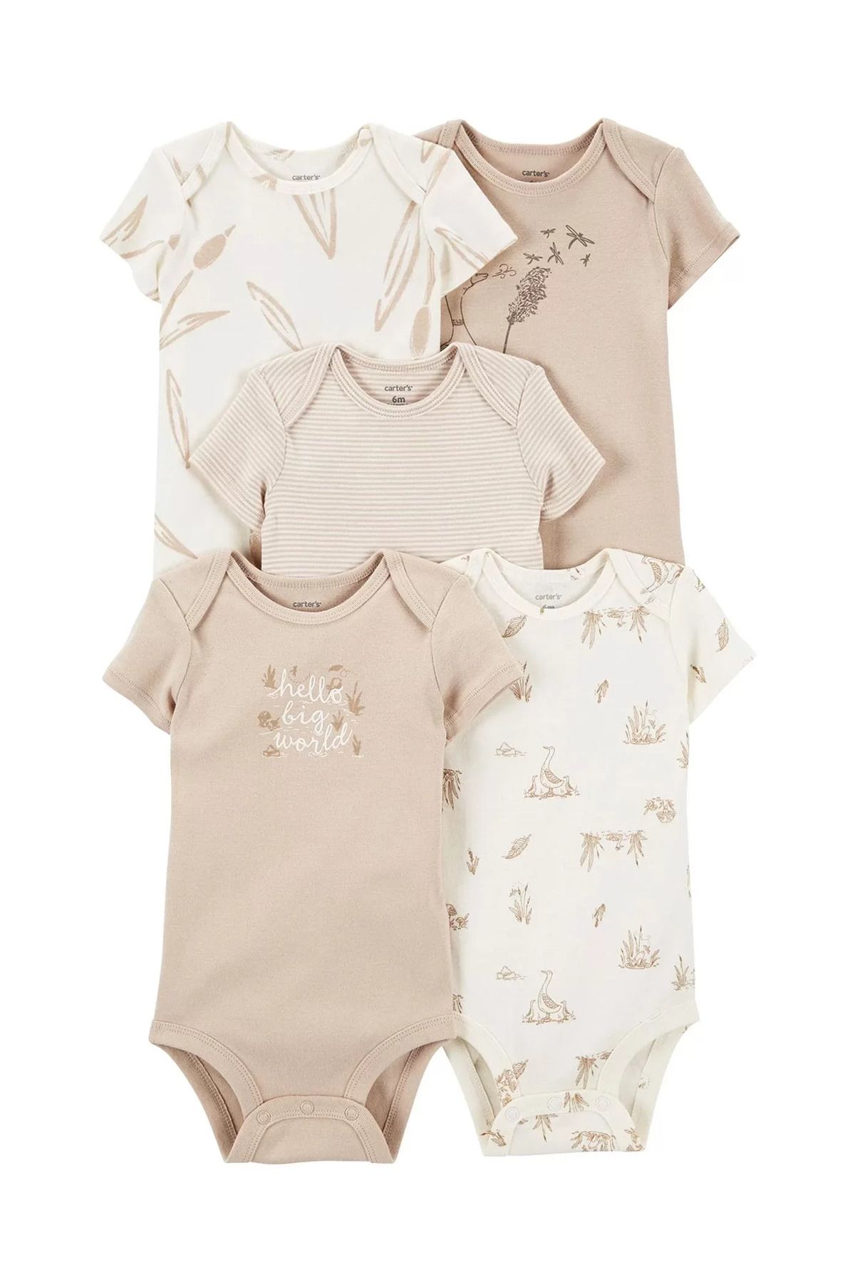 BOYOZBUTİK Layette Bebek 5'li Kısa Kol Body  Karışık Renkli