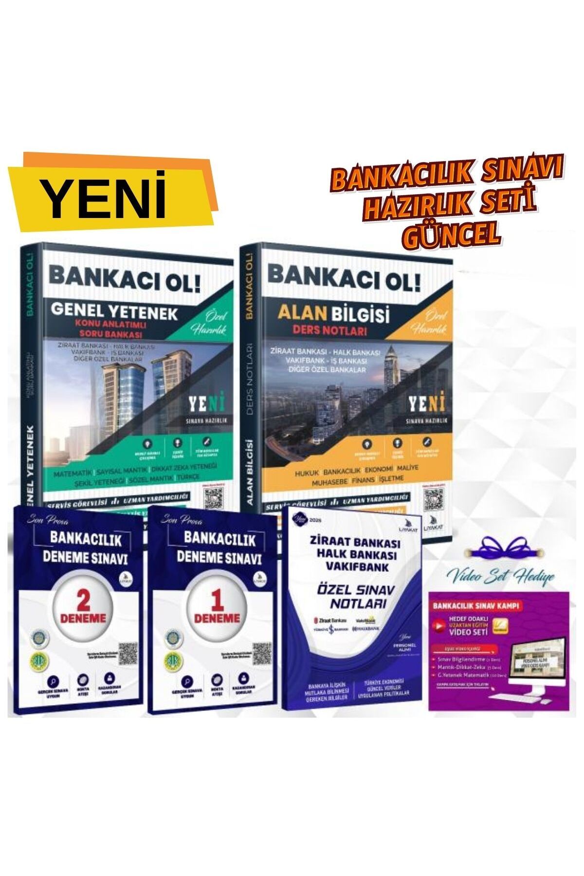 Liyakat Yayınları Bankacılık Sınavlarına Hazırlık Seti- Kamu ve Özel Banka SINAVLARI  için uygundur.FULL SET.