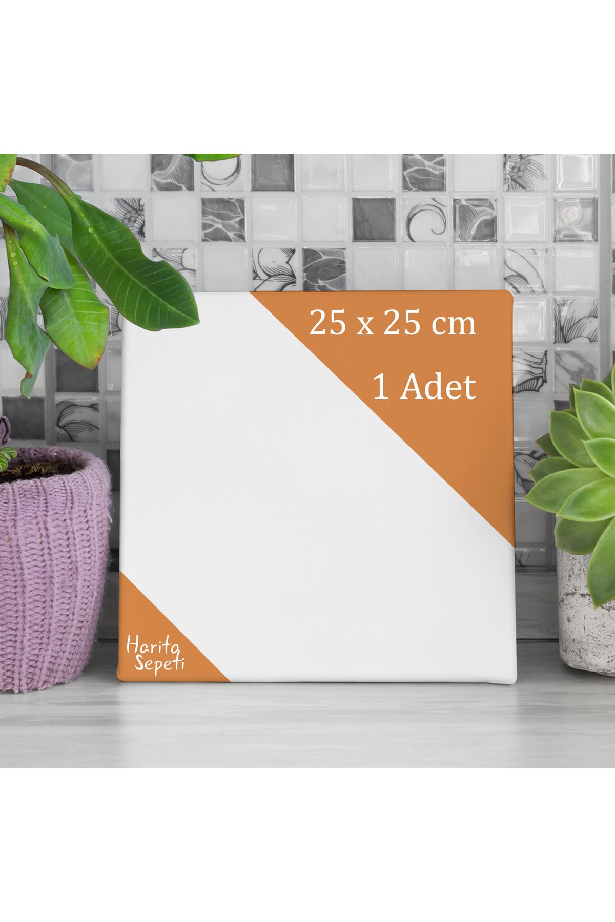 Harita Sepeti 25x25 cm 1 Adet Kare Boş Tuval Tablo