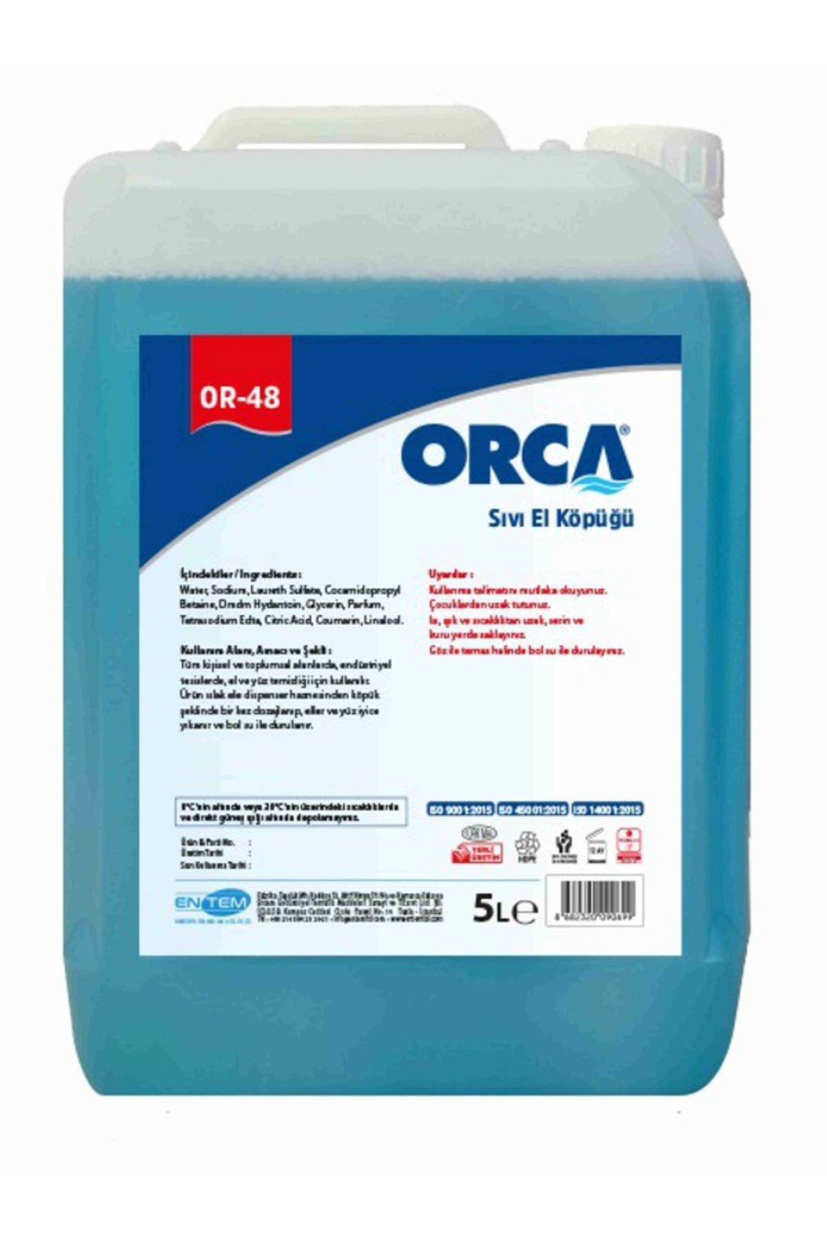 Orca El Yıkama Köpüğü 5 Litre Adet