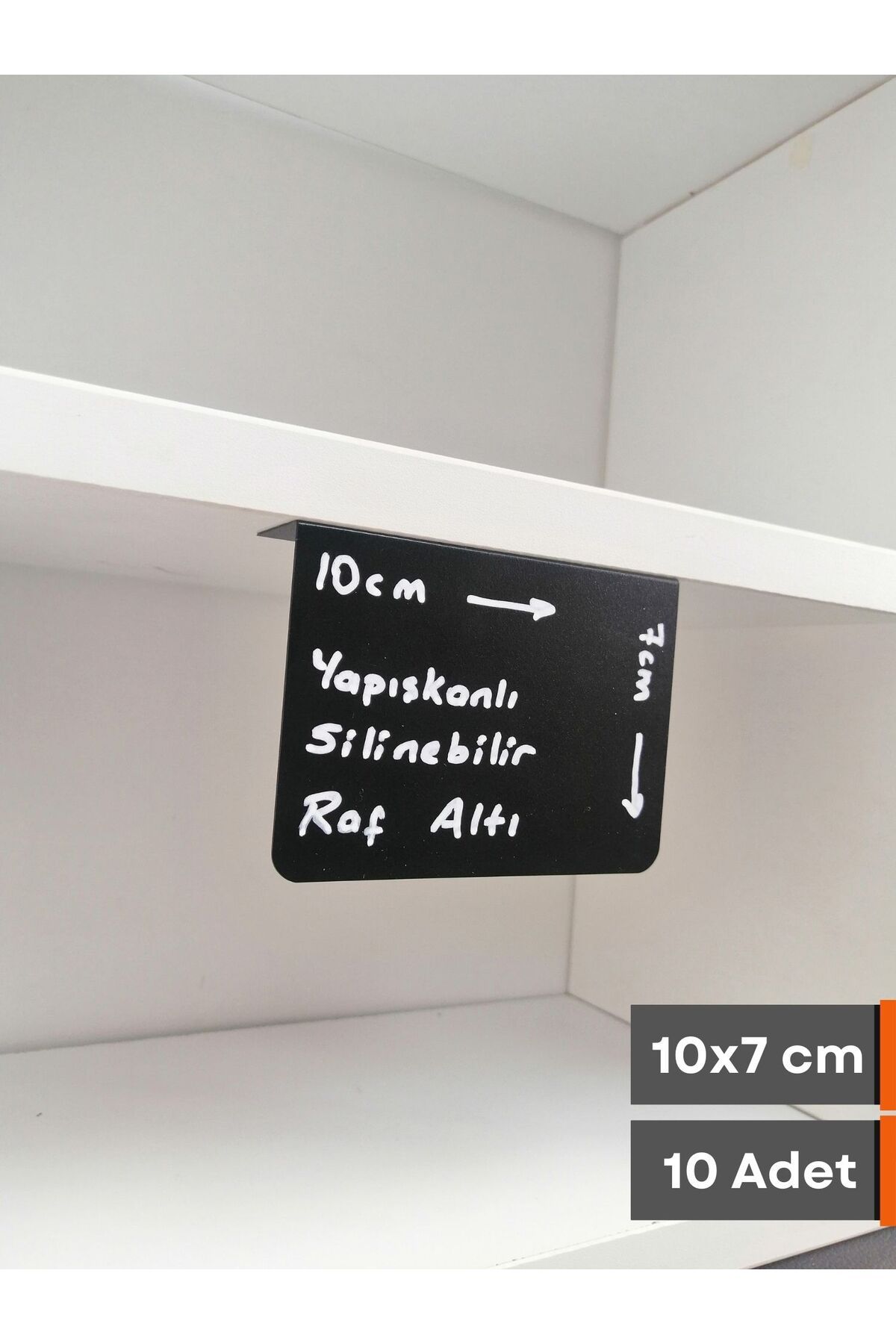 Şeffaf Etiket 10 Adet PVC Karatahta Siyah Ürün Etiket A7 10x7 cm Yapışkanlı Raf Fiyat Etiketi Dik Yapışan isimlik