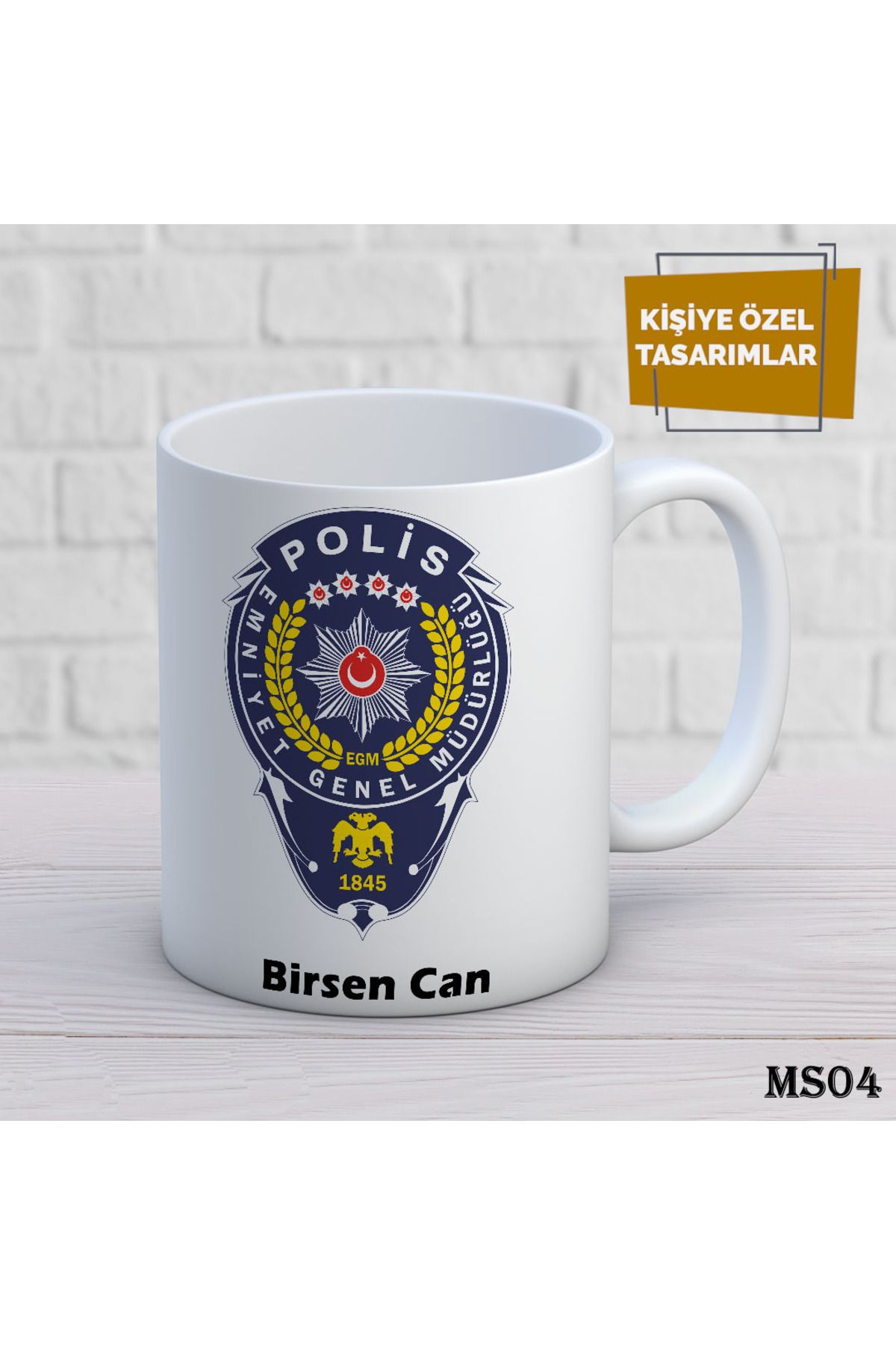 BİN1ÇEŞİT Meslek Özel Kupa Bardak Polis Memuru -