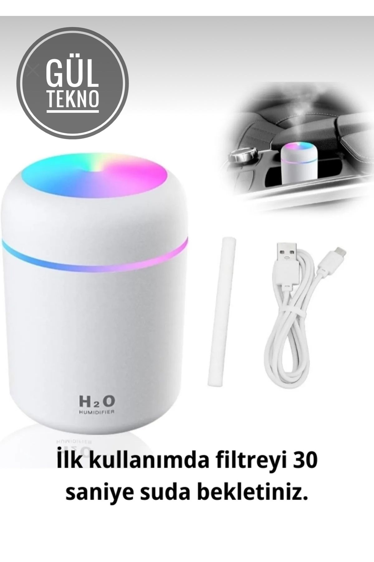 GÜLTECH 300ml Hava Nemlendirici humidifier Ultrasonik Koku Bombası