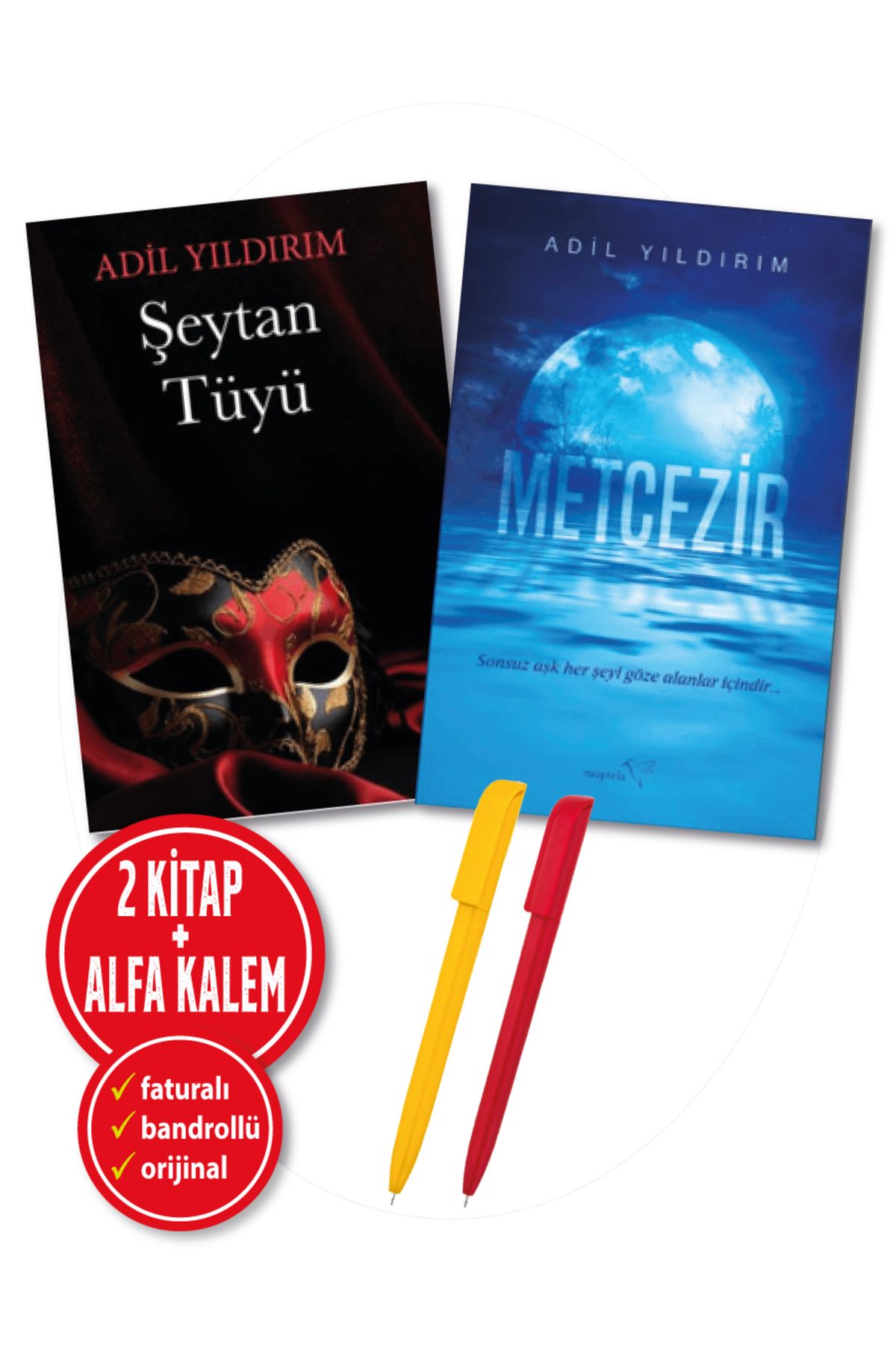 Destek Yayınları Alfa Kalem+Adil Yıldırım  2 Kitap Set (Şeytan Tüyü + Metcezir)-YENİ-Edebiyat-Kişisel Gelişim-Destek