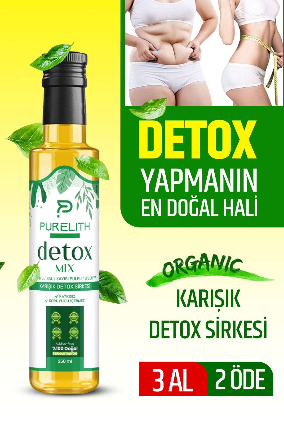 Purelith Detox Ananaz zayıflama1 Destekleyici Kilo Vermeye Detox Sirkesi