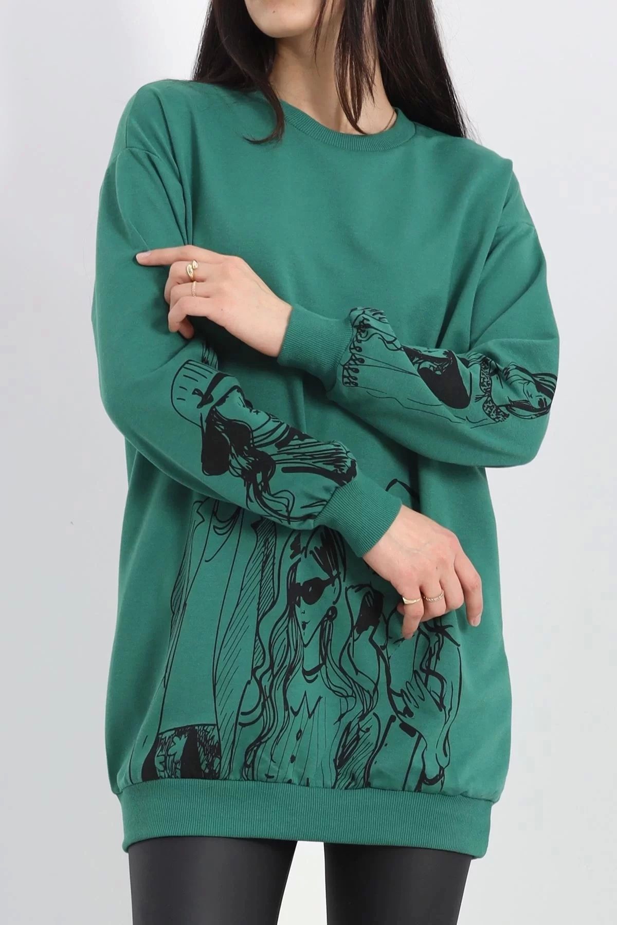 ufukmoda Baskılı İki İplik Tunik Sweat Nefti - 40044.555.