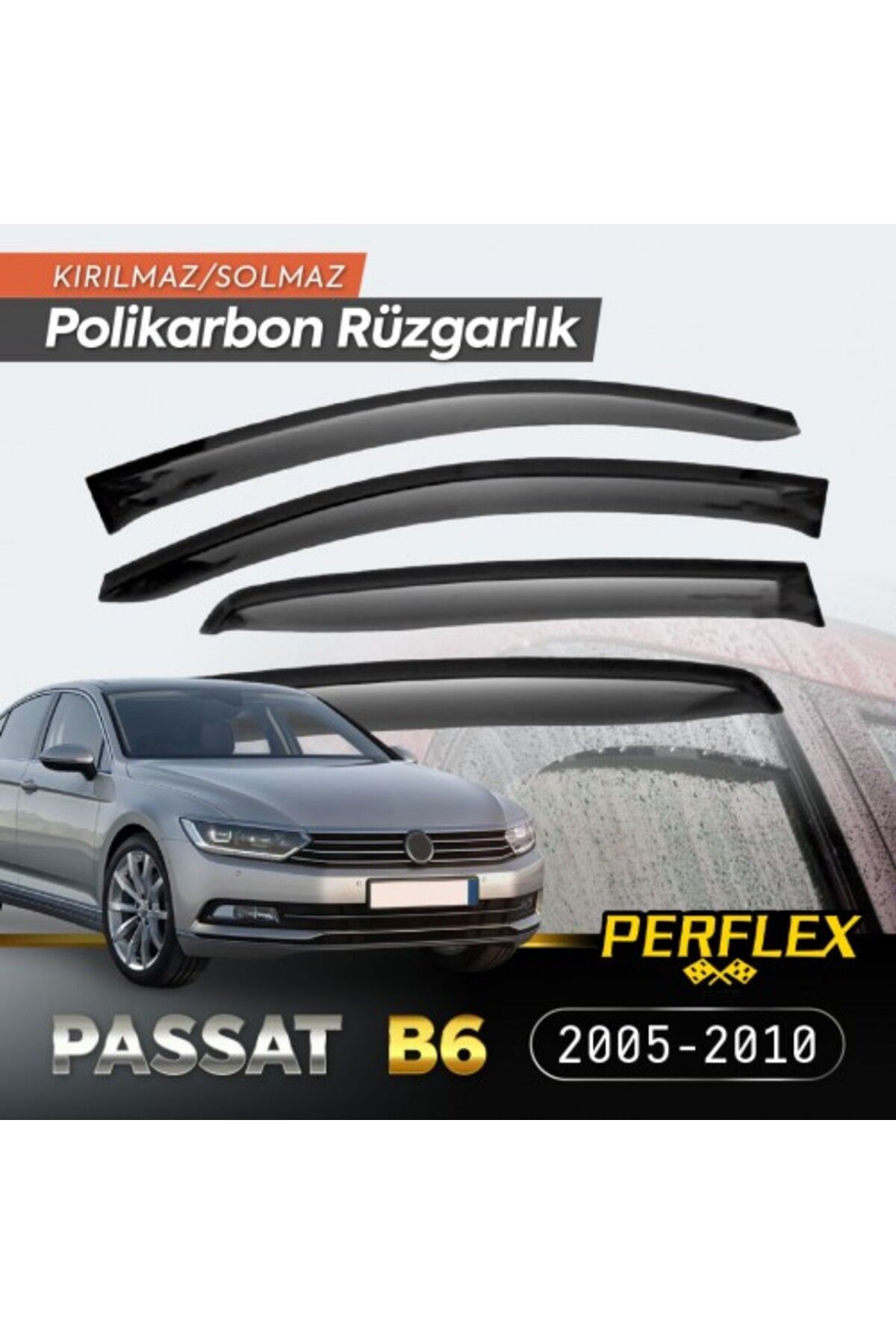 BelleFusion VW Passat B6 2005-2010 Cam Rüzgarlığı V2 Düz