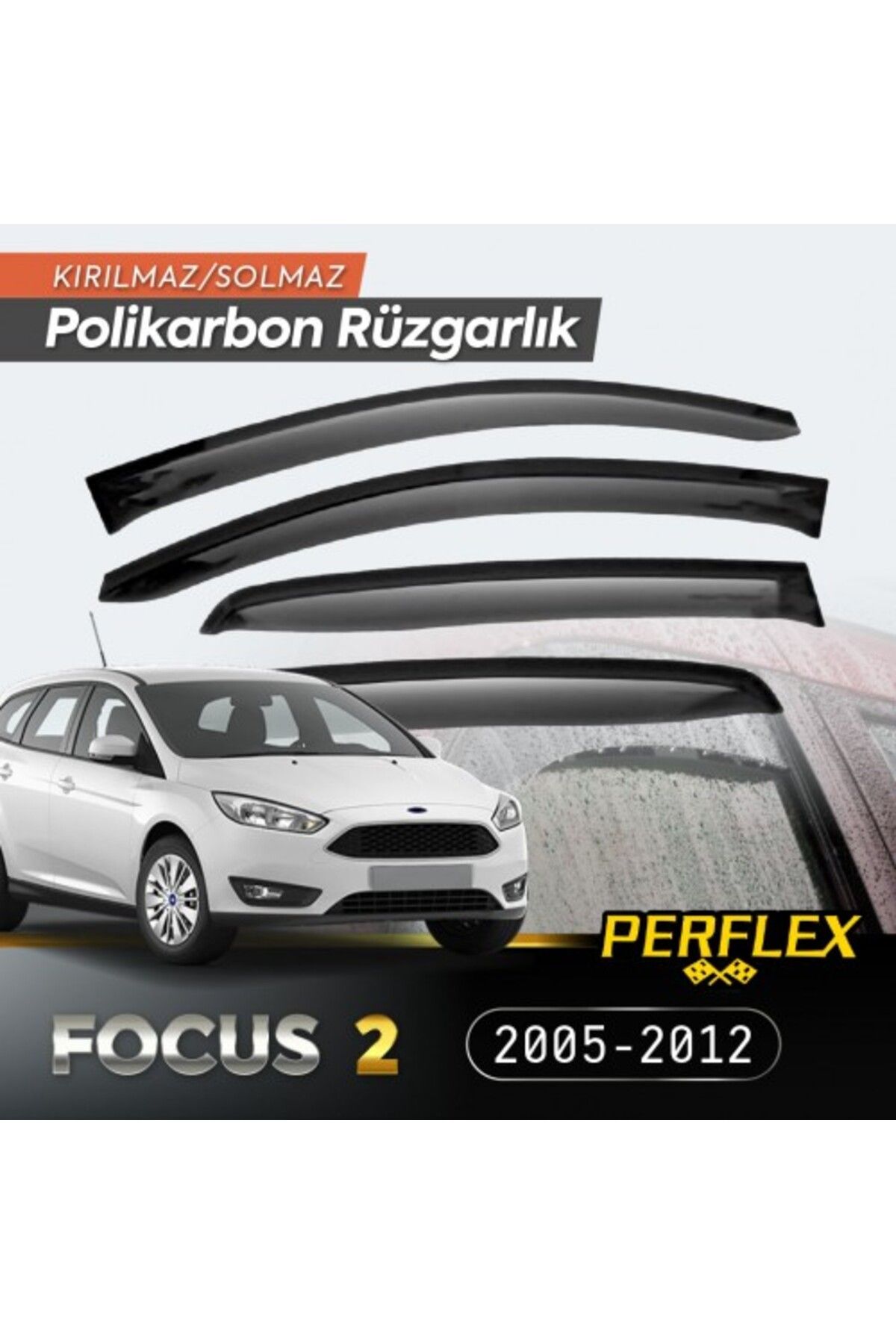 BelleFusion Ford Focus 2 2005-2012 Cam Rüzgarlığı V2 Mugen