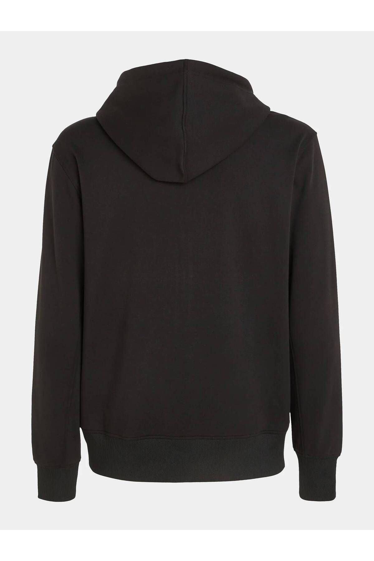 Calvin Klein-Pánska čierna mikina s kapucňou Calvin Klein Mix Full Zip Throug Sweatshirt BEH CK Black 5