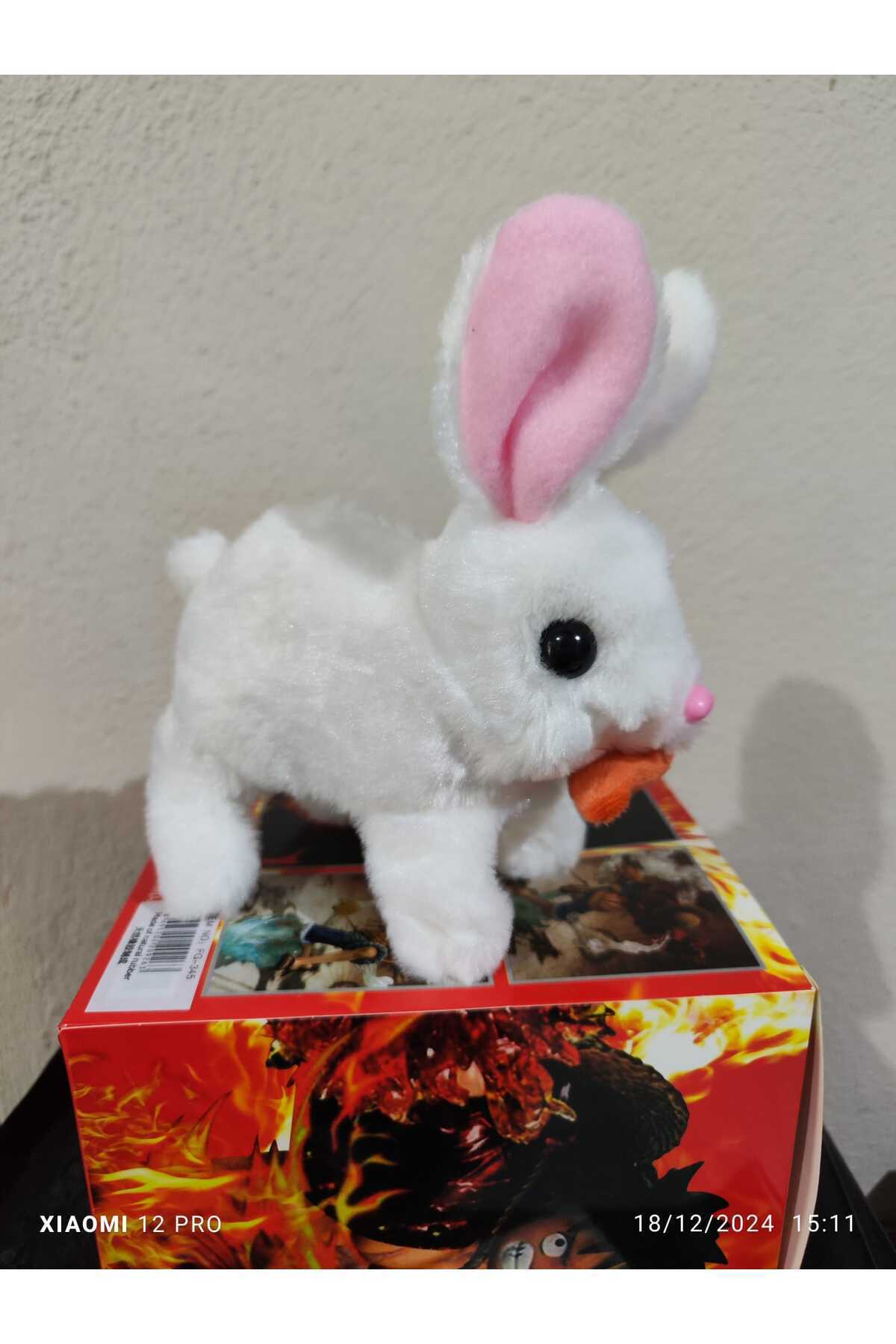 Selay Beyaz Elektronik Sesli Zıplayan Hareketli Havuçlu Peluş Tavşan 18x17 Cm kaliteli ürün fotoğrafı 4 (önizleme)