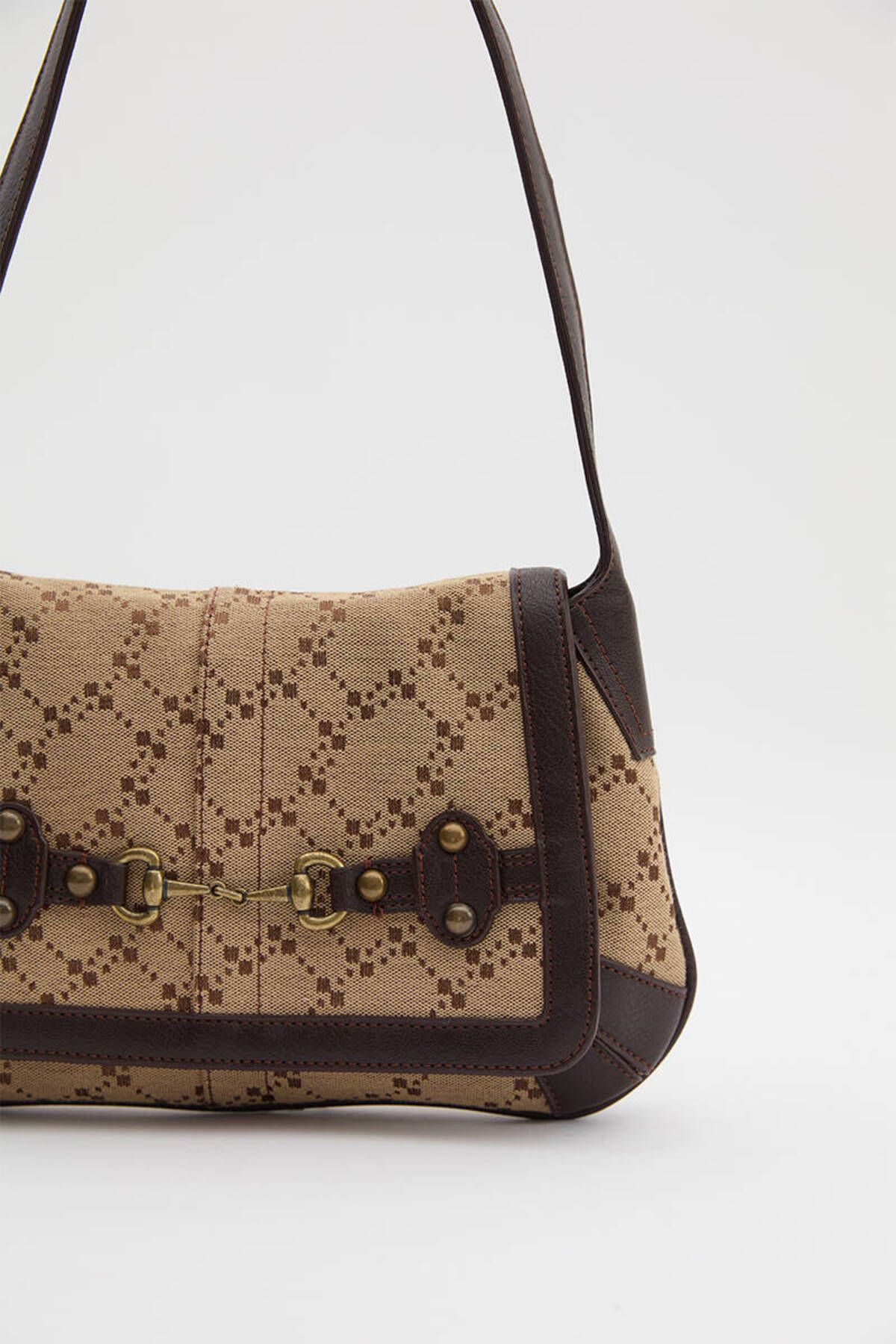 BE BLUE-Monogram Bag with Buckle Detail 5