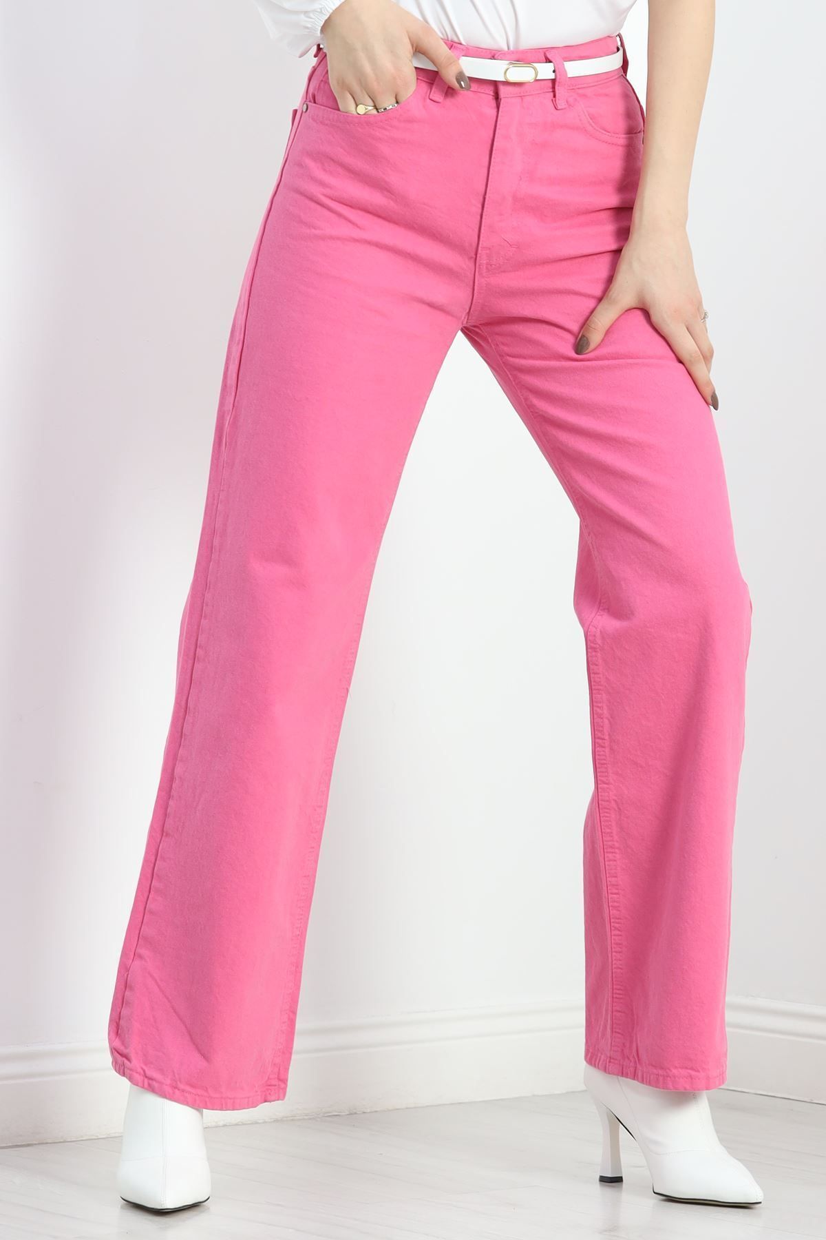 HİLALSHOP Palazzo Kot Pantolon Pembe - 19553.1831.