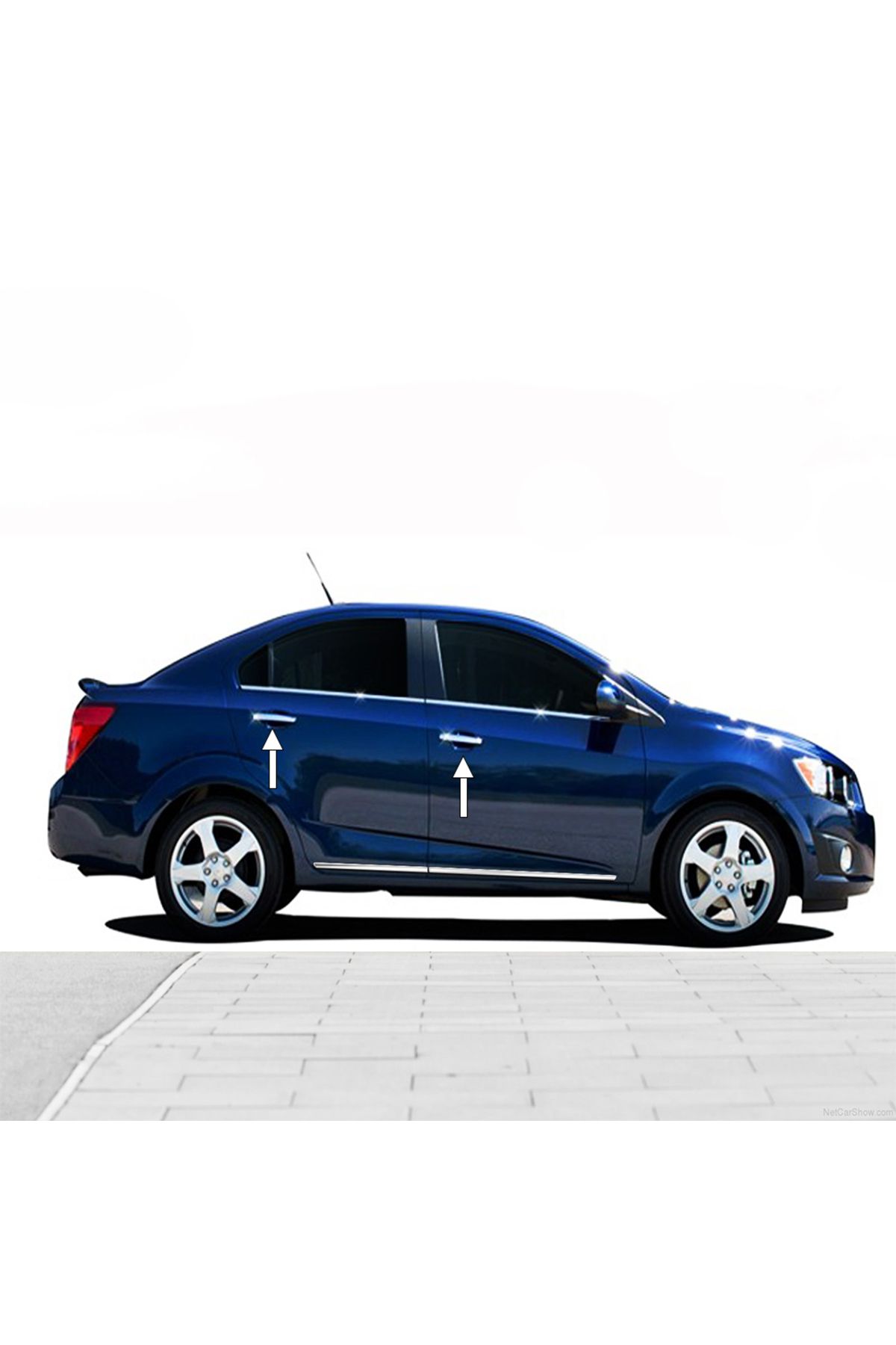 aracımotoaksesuar Chevrolet Aveo Sedan Çift Delikli Krom Kapı Kolu (4 Kapı Paslanmaz Çelik) - 2006-2011 Modeller