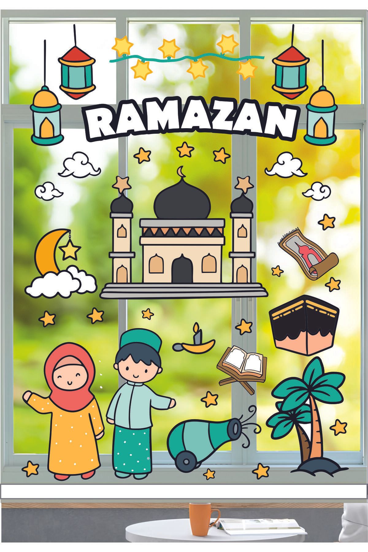 Joyygift Ramazan Sticker Seti Ramazan Kandilleri Hilal ve Yıldız hoşgeldin ramazan etiket ramazan sticker