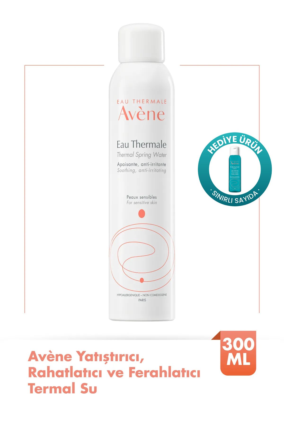 Avene Yatıştırıcı, Rahatlatıcı ve Ferahlatıcı Termal Su 300 ml X Cleanance Yüz Temizleme Jeli 25ml