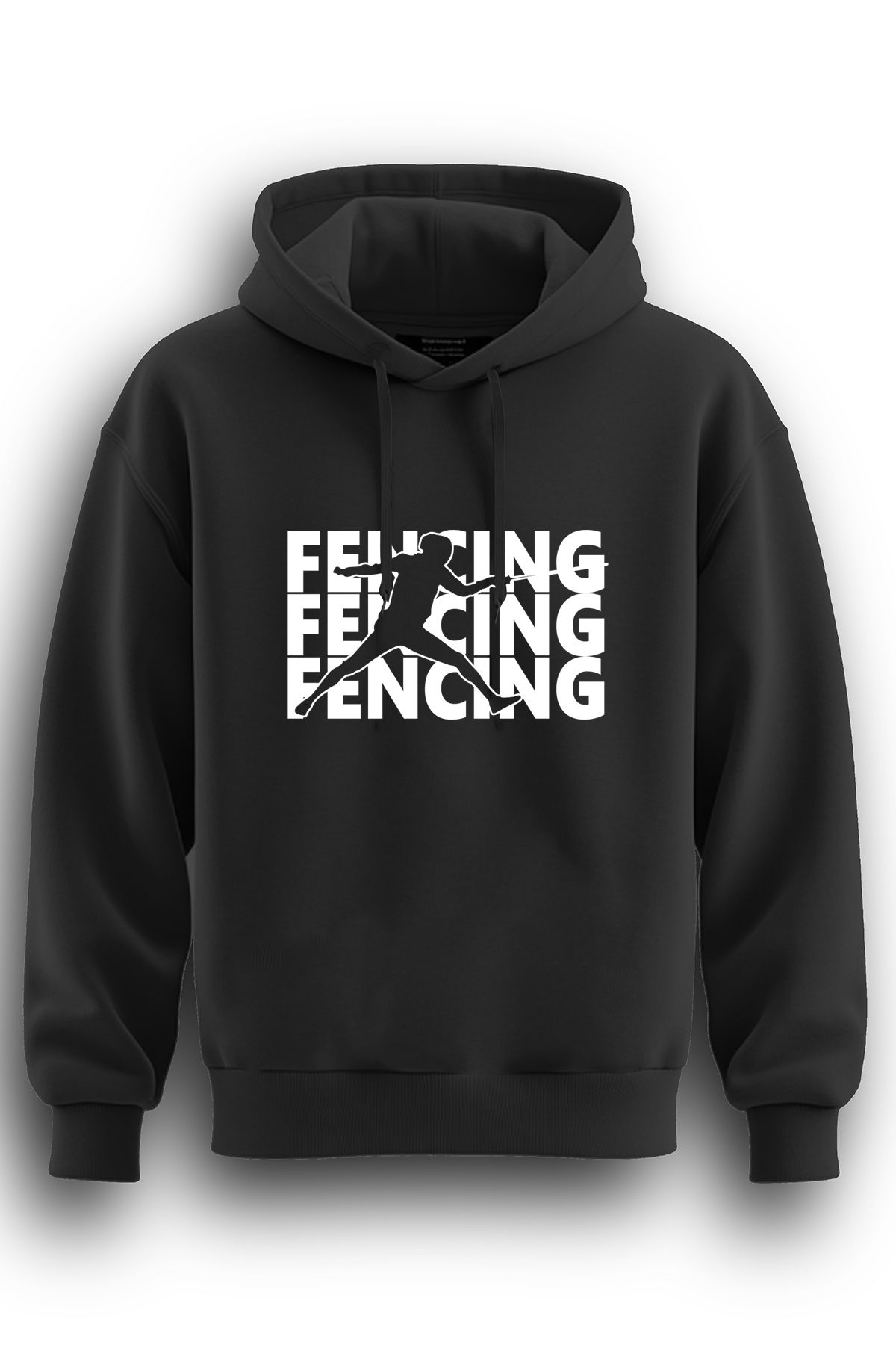 TOP GLORY Eskrim Baskılı  Sweatshirt Kapüşonlu 3 iplik Hoodie Fencing Sweat Fench6006