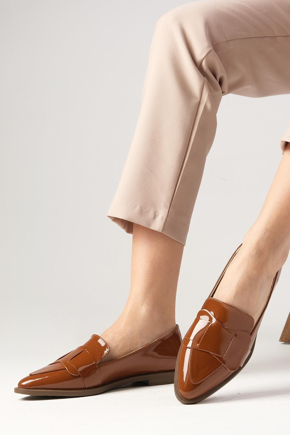 Mio Gusto-Nora Tan Farbe Damen Loafer Casual Flache Schuhe 3