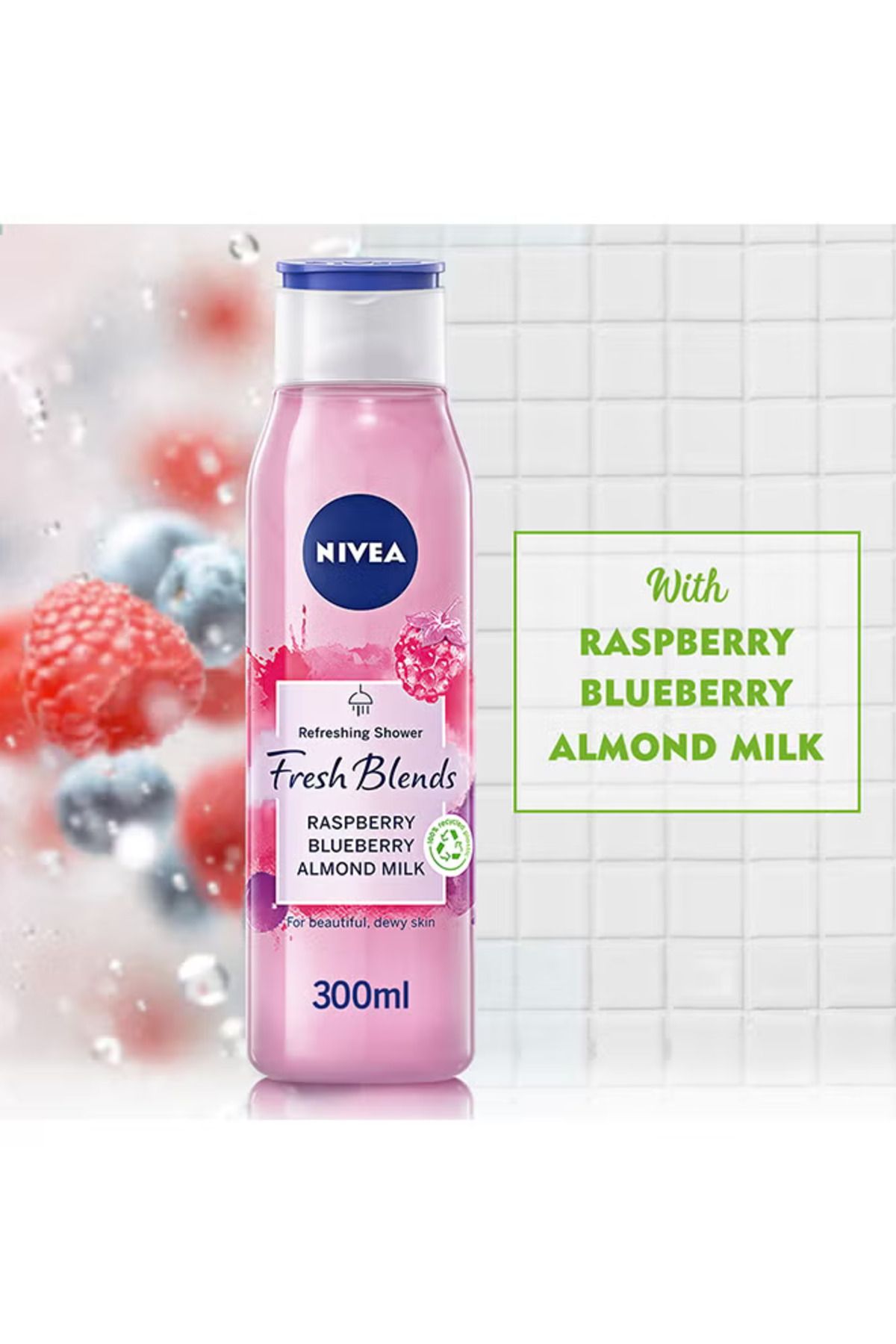 NIVEA-جل الاستحمام المنعش Fresh Blends بنكهة التوت الأزرق وحليب اللوز 300 مل 2