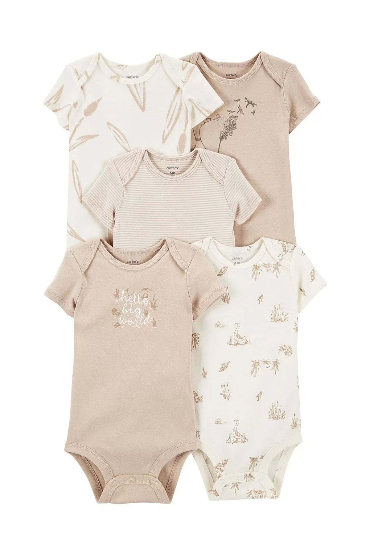 fevien Layette Bebek 5'li Kısa Kol Body  Karışık Renkli