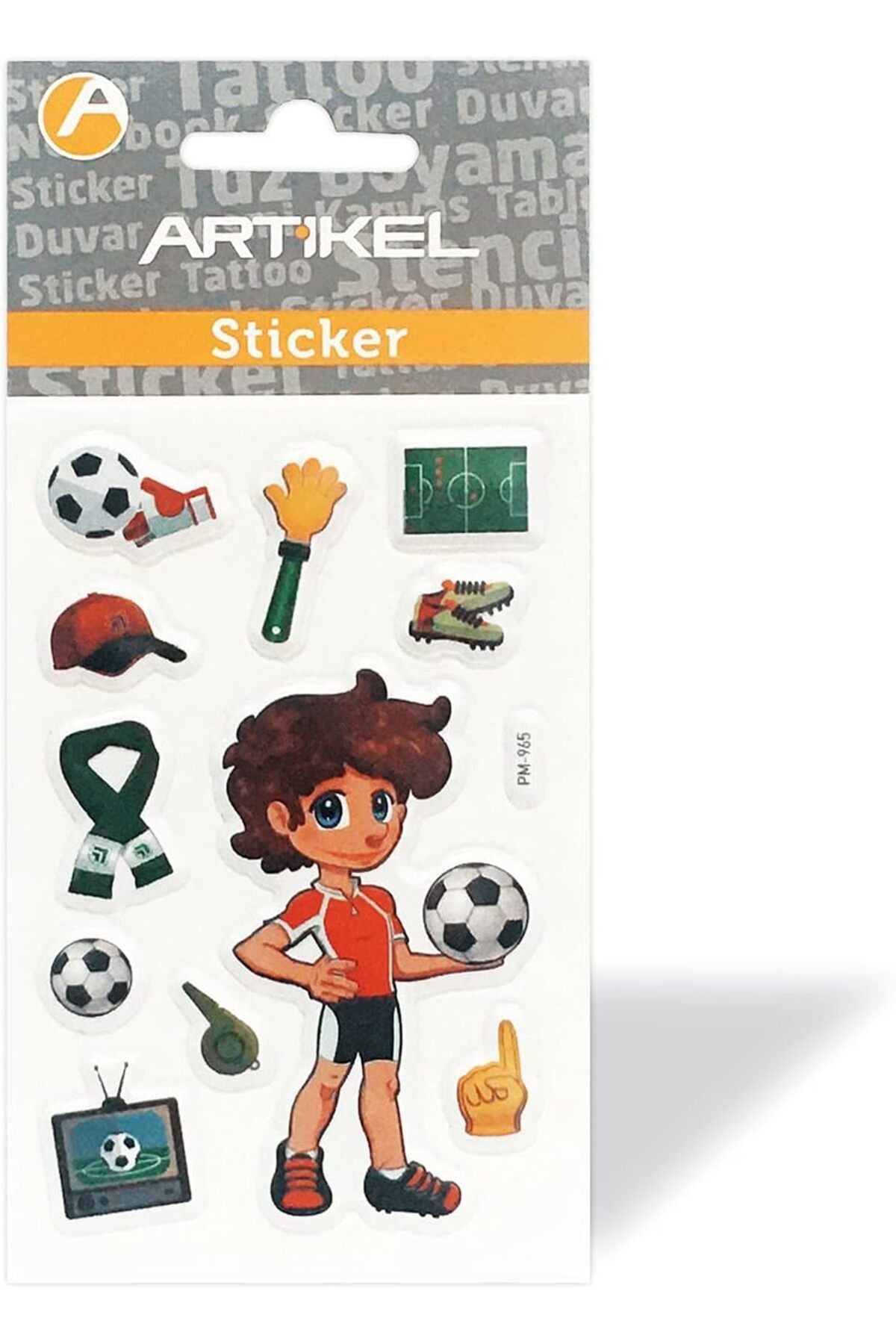 NcK PM-965 Futbolcu Puffy Sticker, Puffy Çıkartma 7,5X11,5 cm