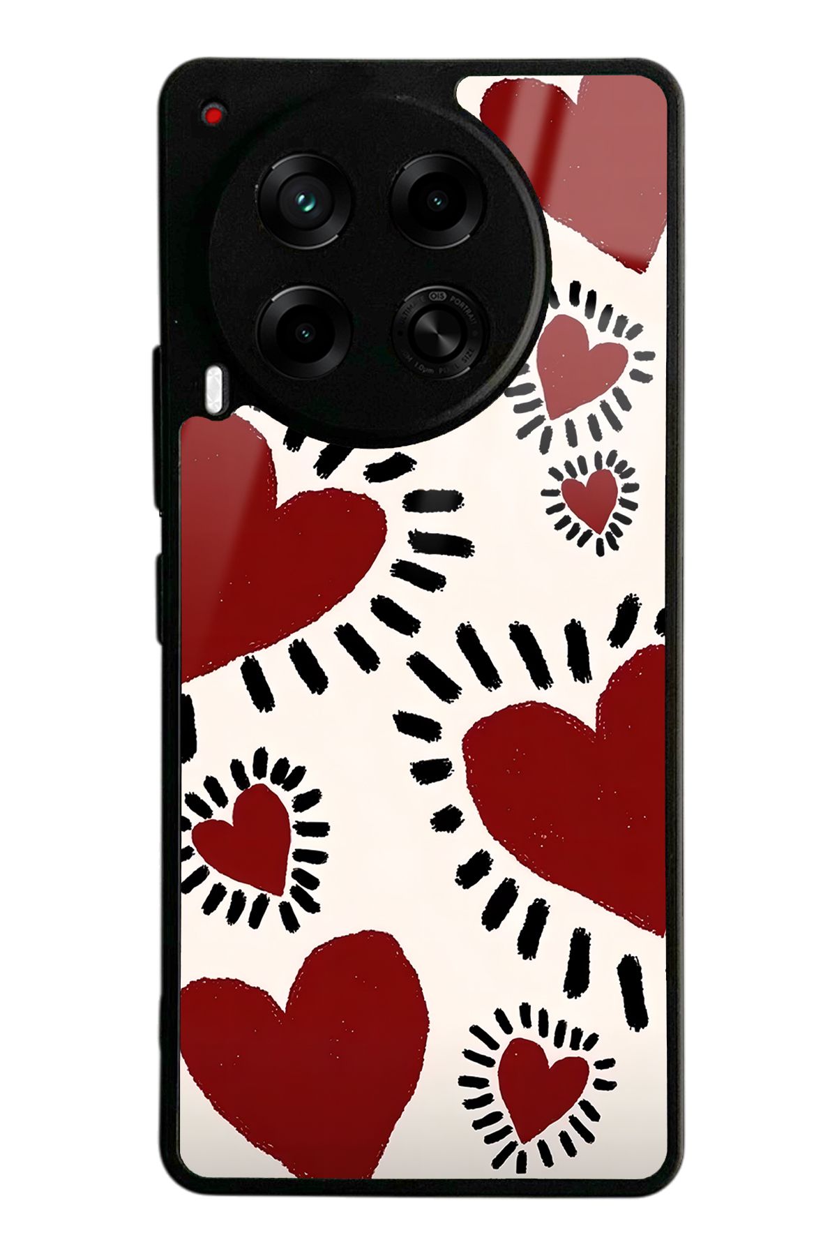 Spoyi Tecno Camon 30 Brush Heart Tasarımlı Glossy Telefon Kılıfı