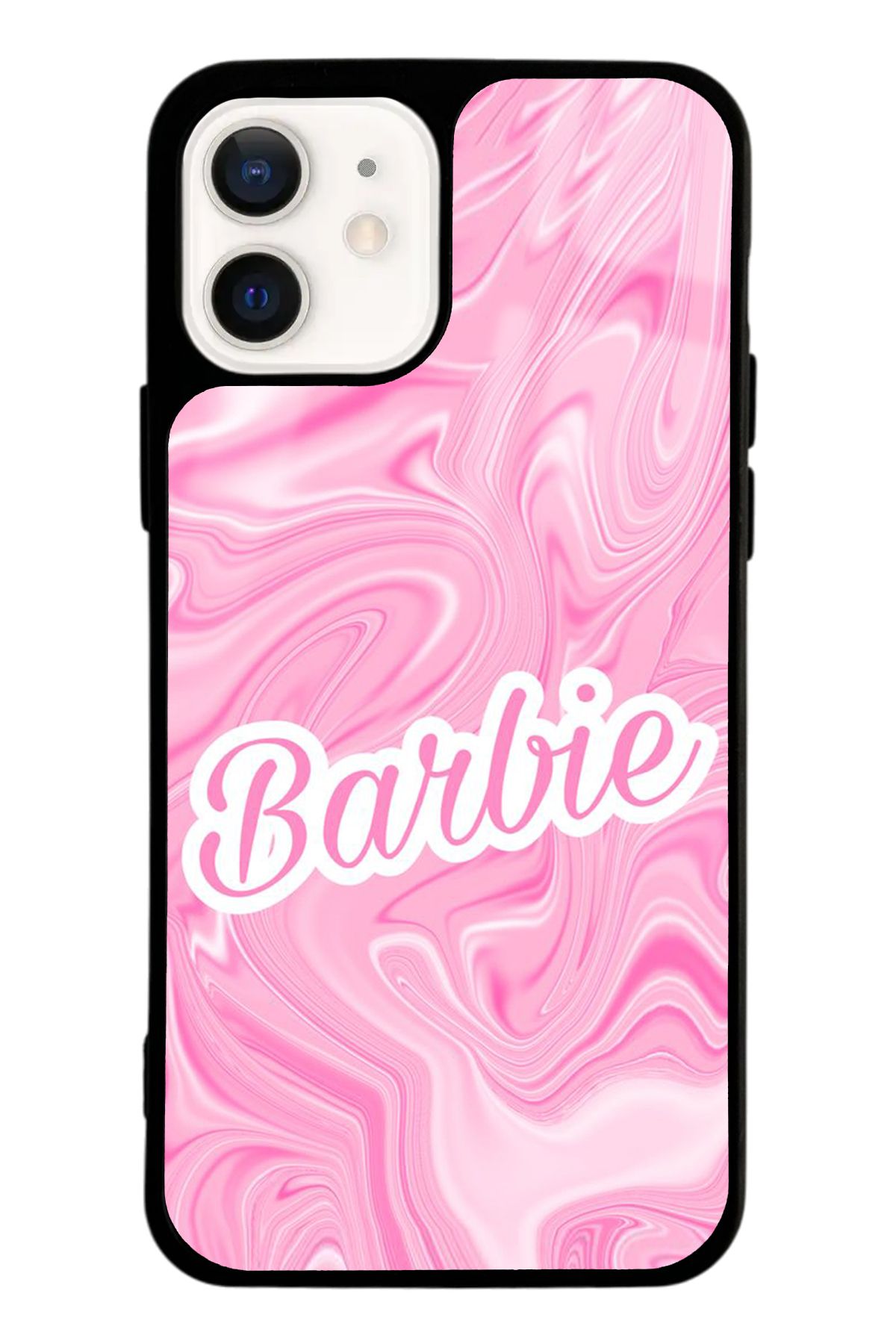 Spoyi iPhone 12 Barbie Logo Tasarımlı Glossy Telefon Kılıfı