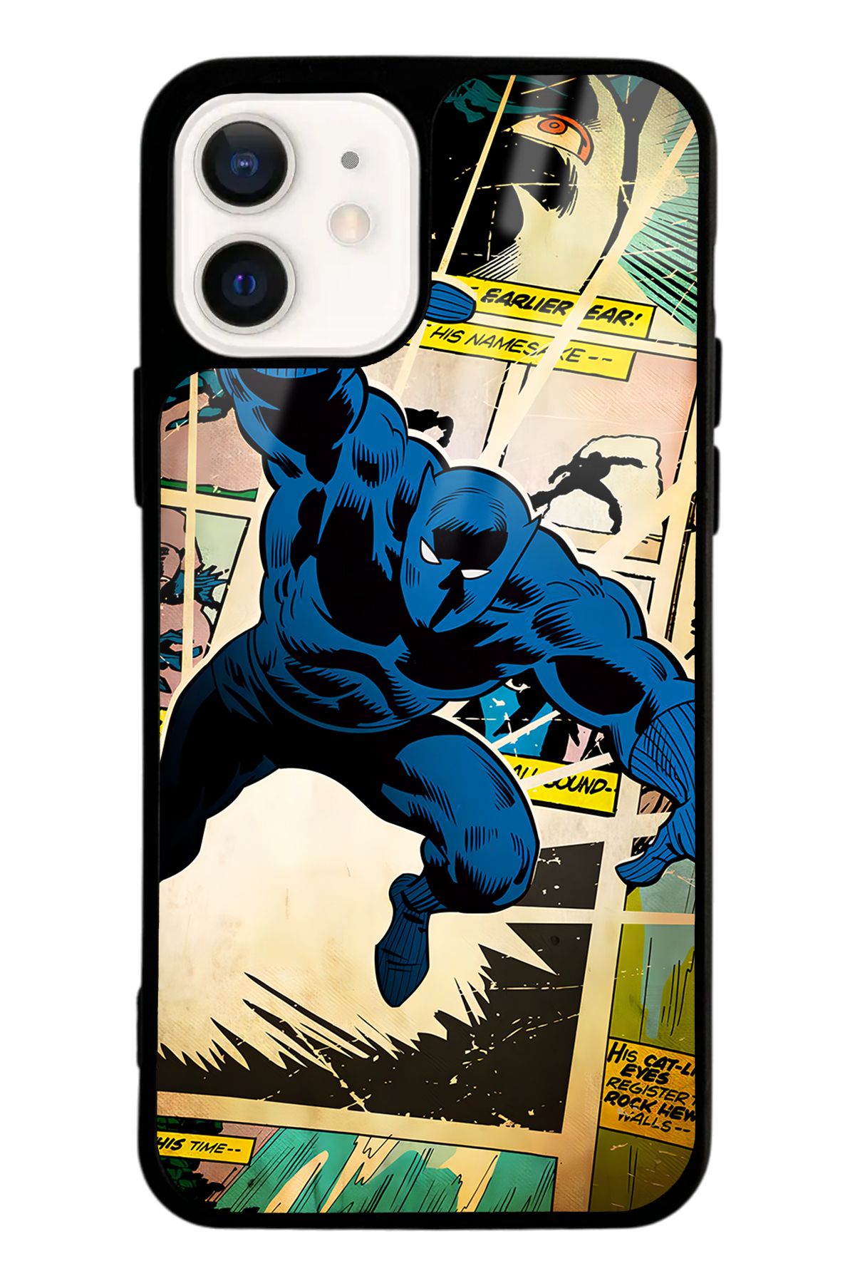 Spoyi iPhone 12 Black Panther Kara Panter Tasarımlı Glossy Telefon Kılıfı