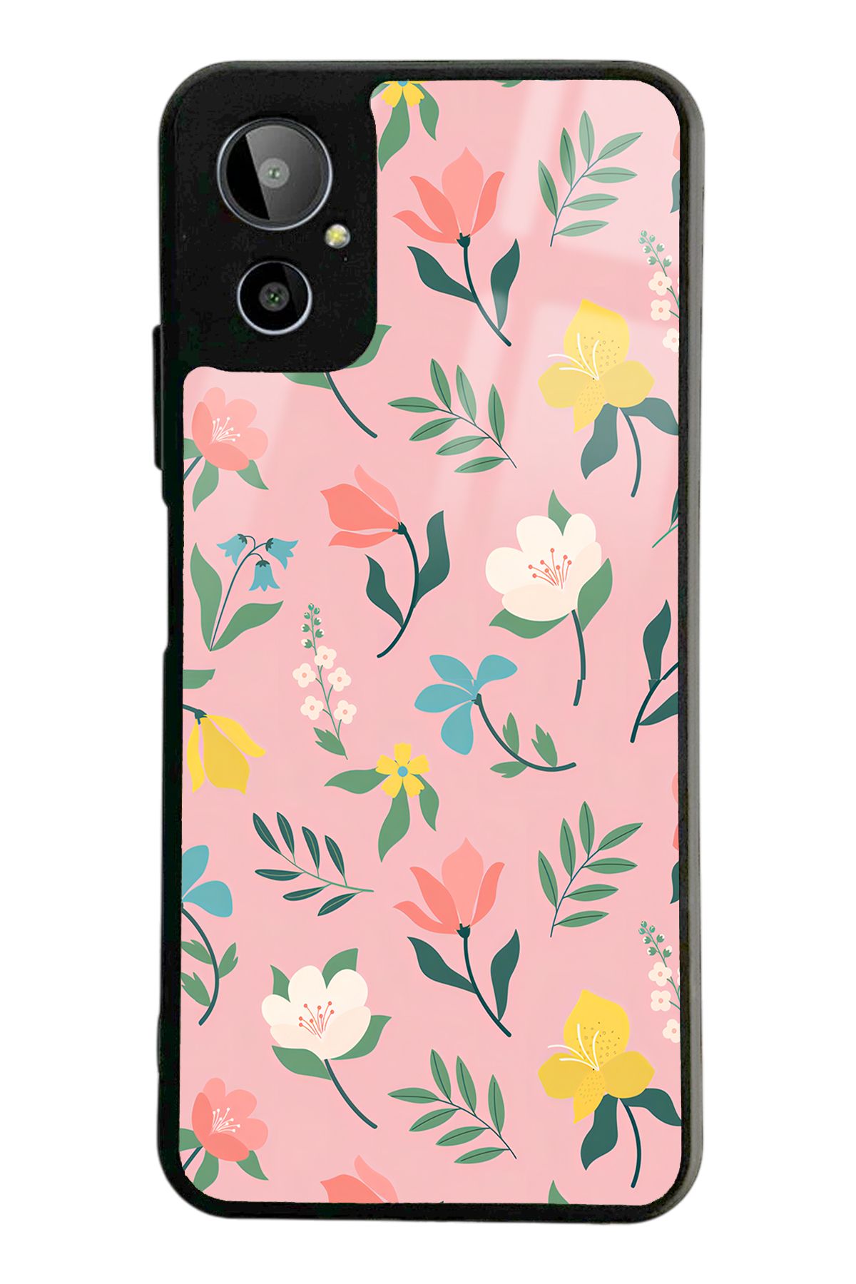 Spoyi Gm 23 SE Pinky Flowers Tasarımlı Glossy Telefon Kılıfı