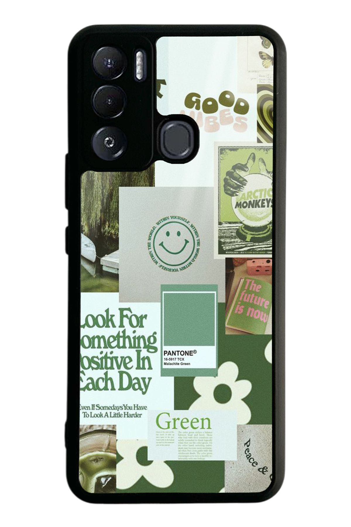 Spoyi Tecno Pova Neo Green Sticker Tasarımlı Glossy Telefon Kılıfı