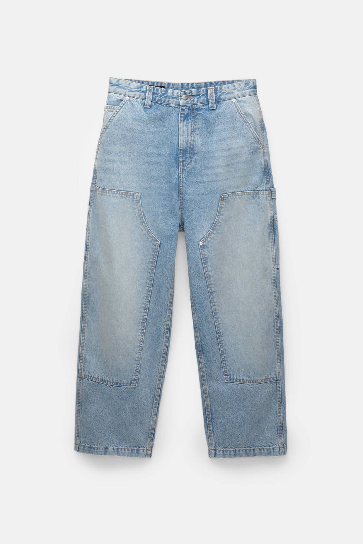 شلوار جین آبی مردانه طبقه دو تفصیلی بزرگ ژان Pull Bear Pull & Bear