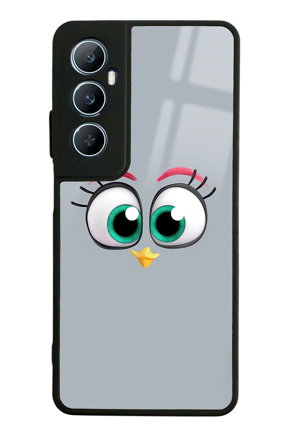 Spoyi Oppo Realme C65 Grey Angry Birds Tasarımlı Glossy Telefon Kılıfı