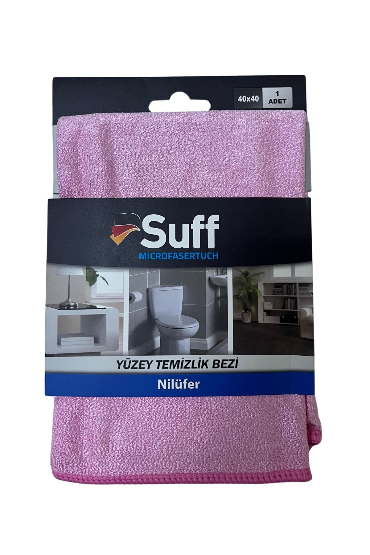 Suff Nilüfer Mikrofiber Yüzey Temizlik Bezi 40 x 40 cm, Pembe