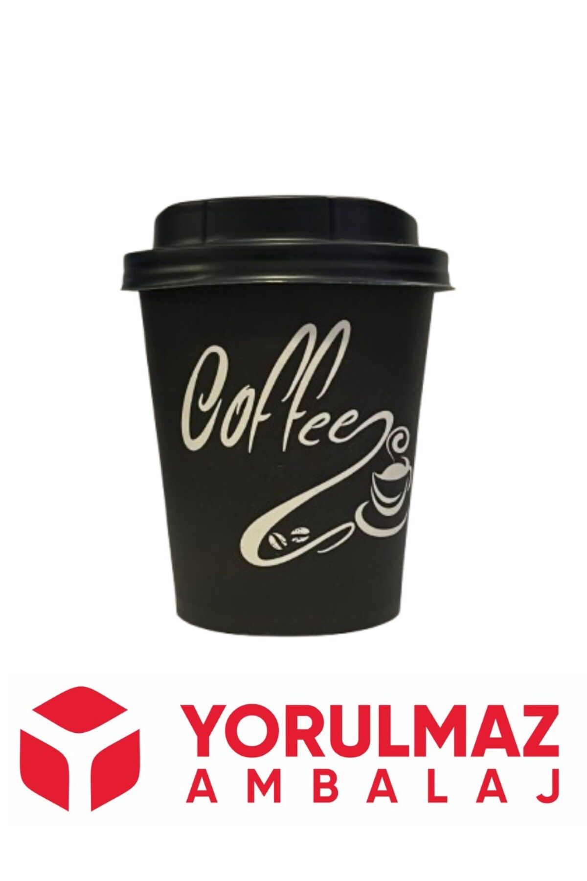 YorulmazAmbalaj Bencup 200 Cc 8 Oz Kapaklı Karton Bardak 100 Lü