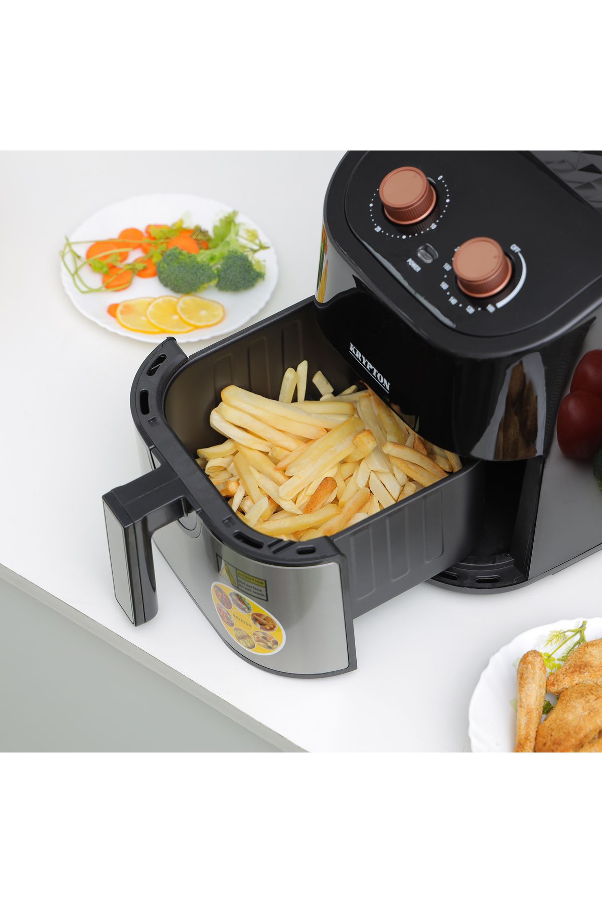 KRYPTON-Air Fryer- KNAF6228N/ 1600 w, 4.5 Liter Capacity with Non-Stick Pot with Rack 5