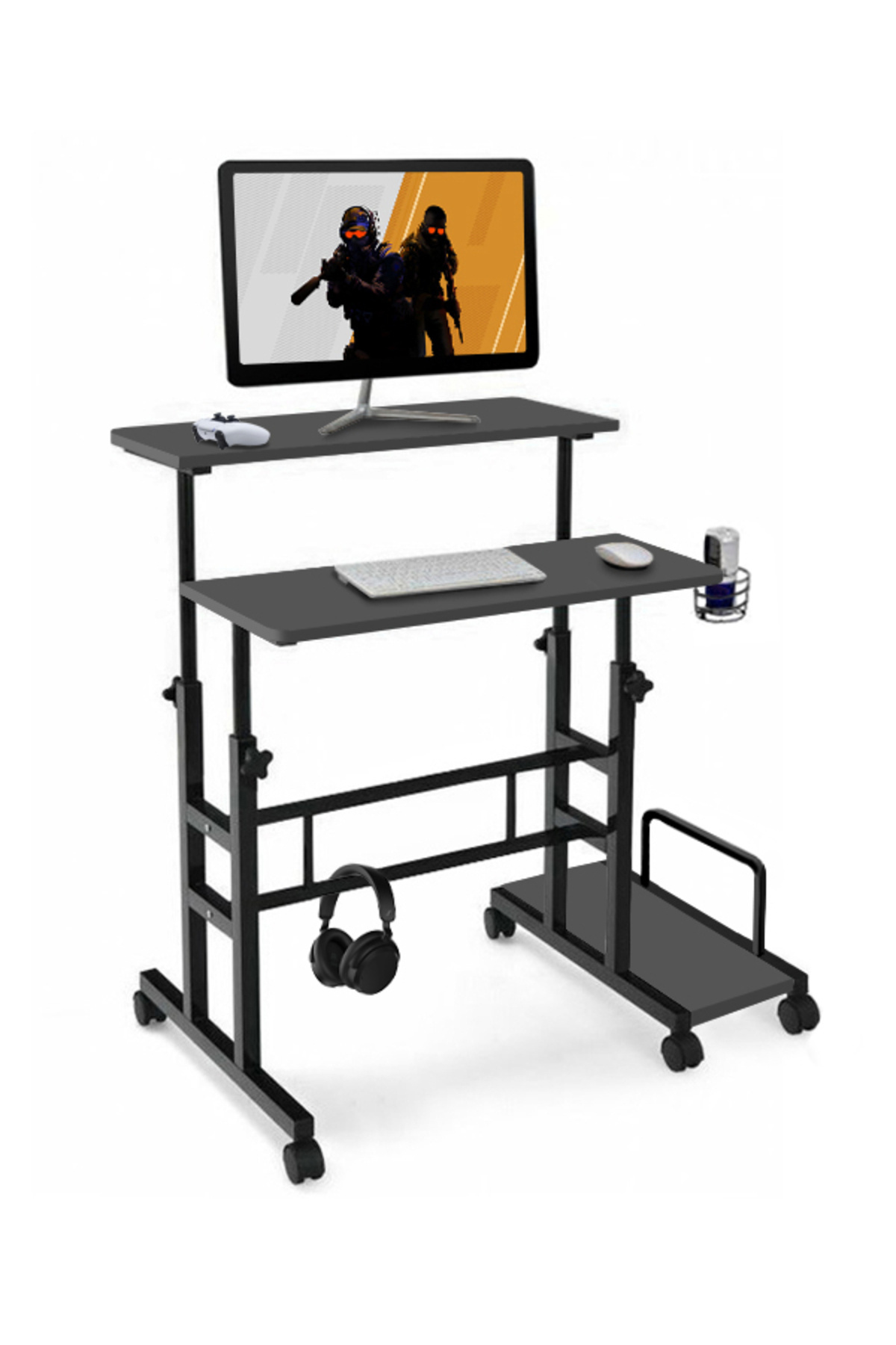 servetavcı Ryan Oyuncu Masası - 80x60 Antrasit