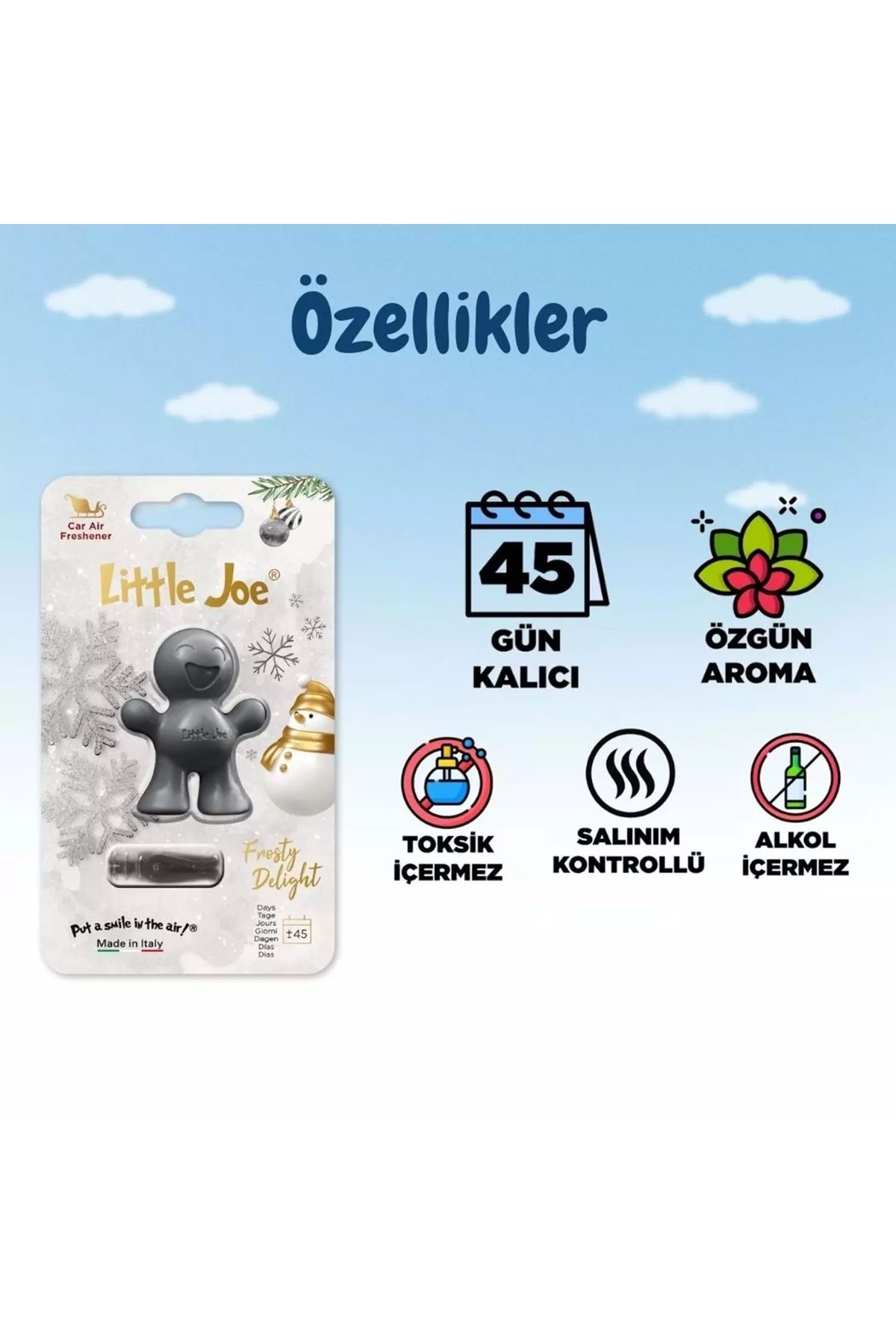 LİTTLEJOYS Little Joe Nane Mentol Araç Kokusu (Frosty Delight) -45 Gün -Oto Kokusu Kalıcı Klima Parfüm