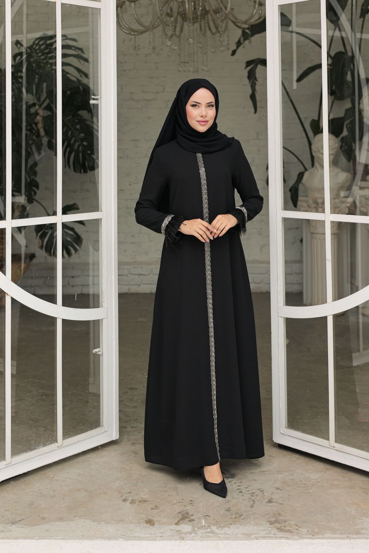 Butik Ahlem Model Siyah Ferace