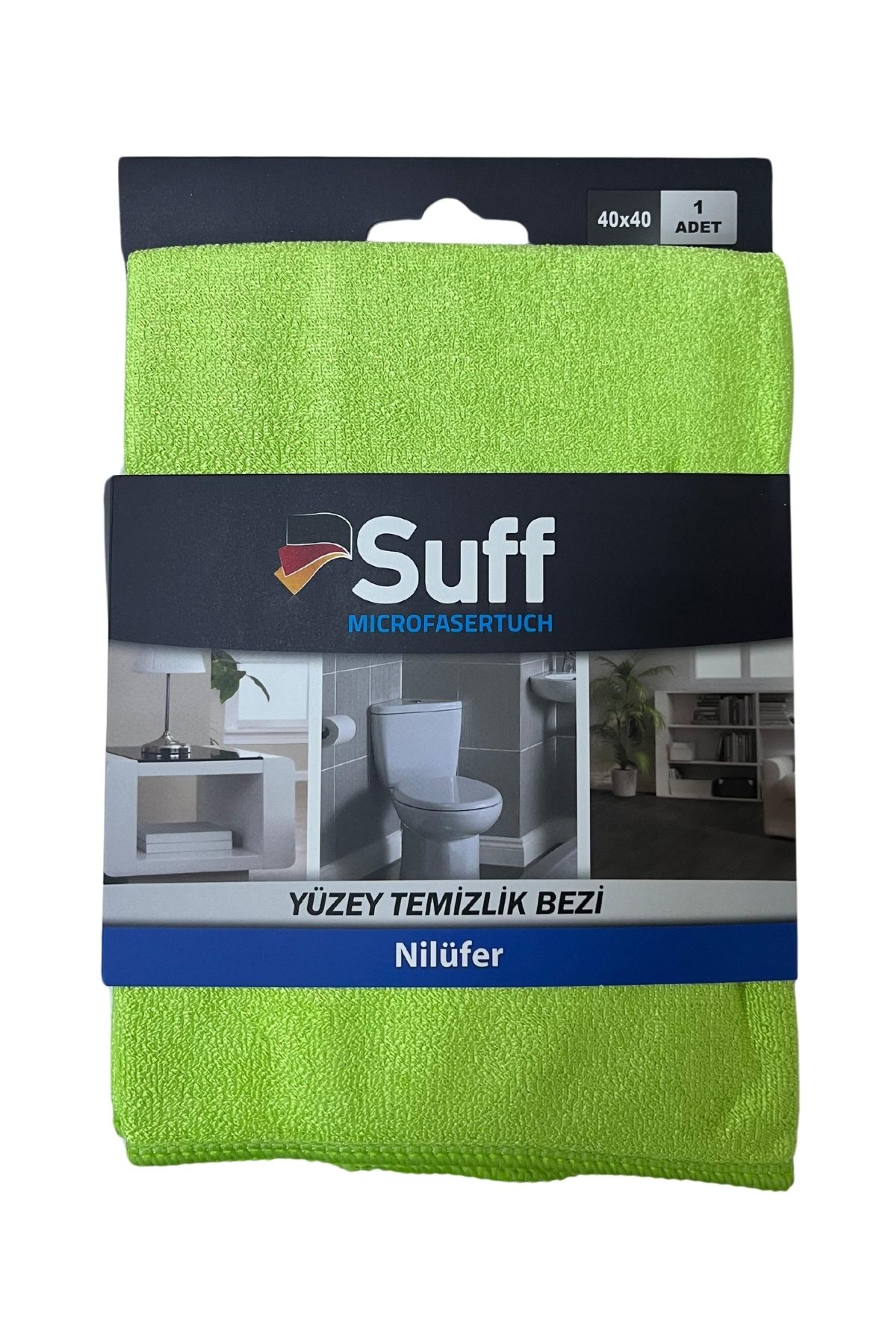 Suff Nilüfer Mikrofiber Yüzey Temizlik Bezi 40 x 40 cm, Yeşil